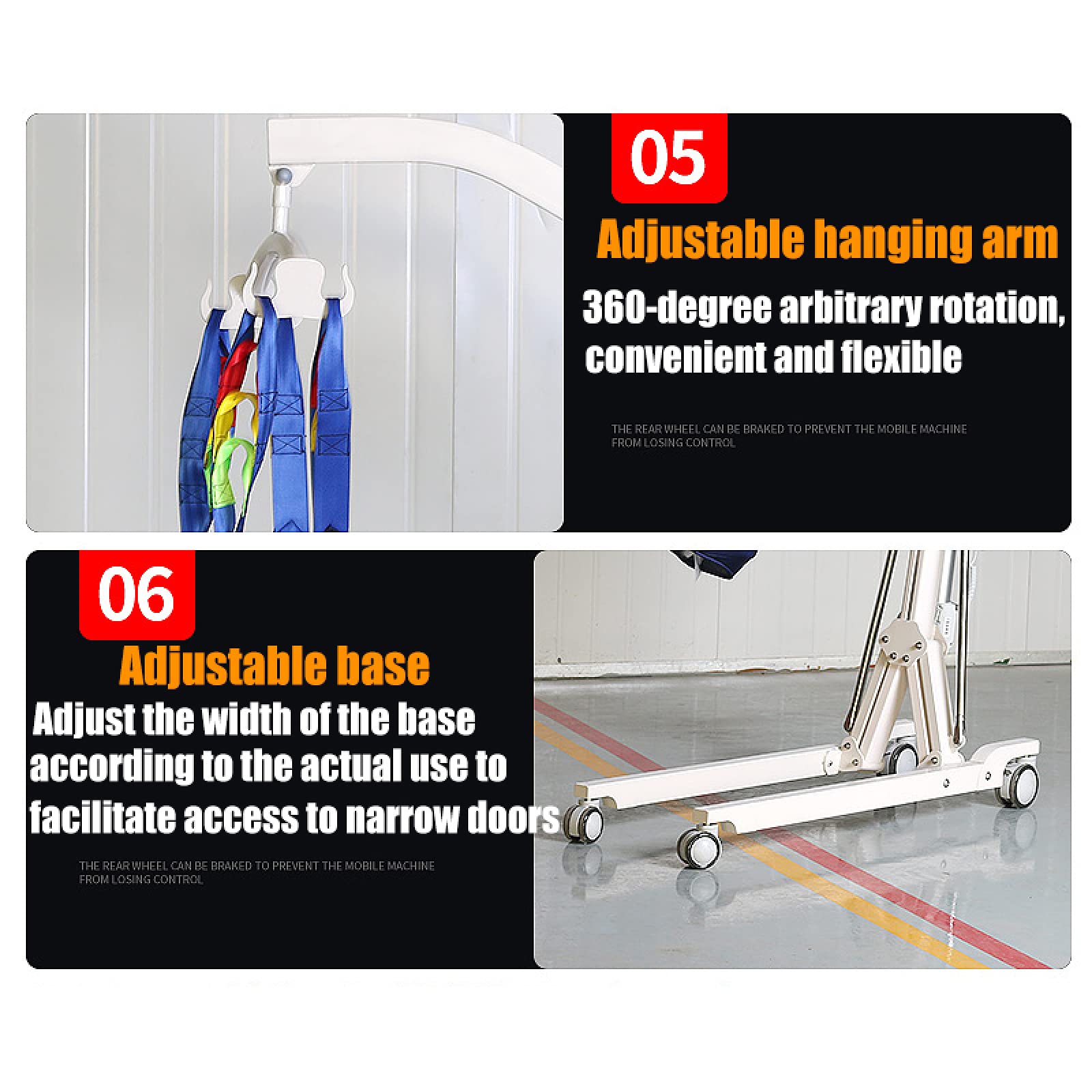Electric Patient Lift - Foldable Hydraulic Body Transfer Lift with Battery Power & Folding Frame | Ideal for Home Care, Nursing Homes & Mobility Assistance