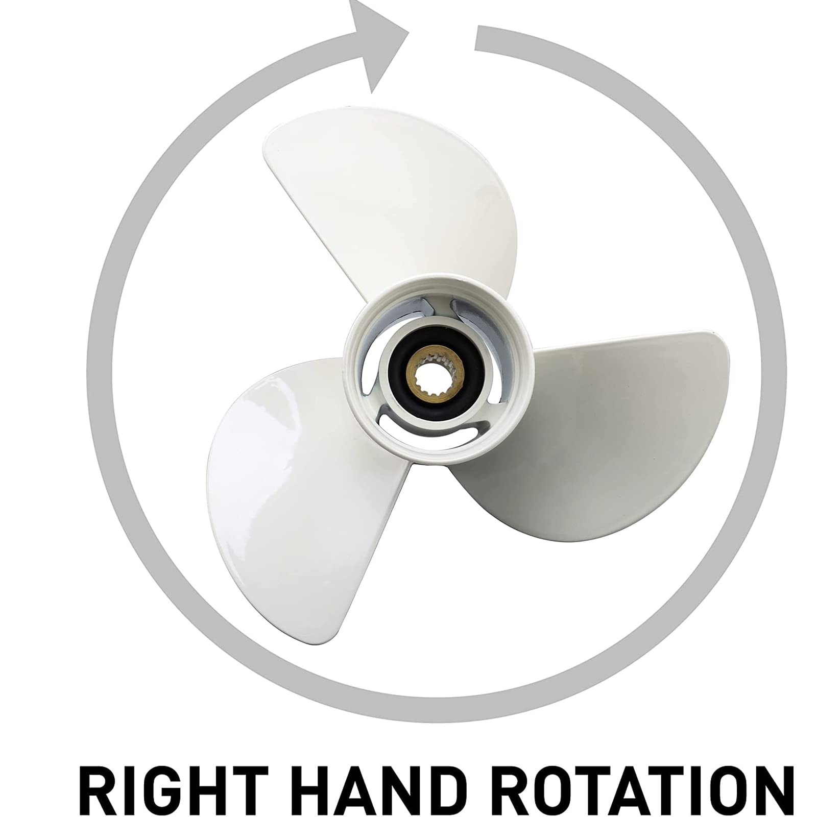 High-Performance 3-Blade Outboard Propeller for Yamaha 60HP-130HP Engines - 15 Tooth RH White - Perfect for Boating, Fishing & Water Sports