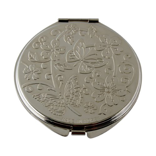 Pearl Compact Mirror 2X/1X Magnification - Travel Makeup Mirror for Women, Perfect Gift for Mom & Purse - Lily of the Valley Design