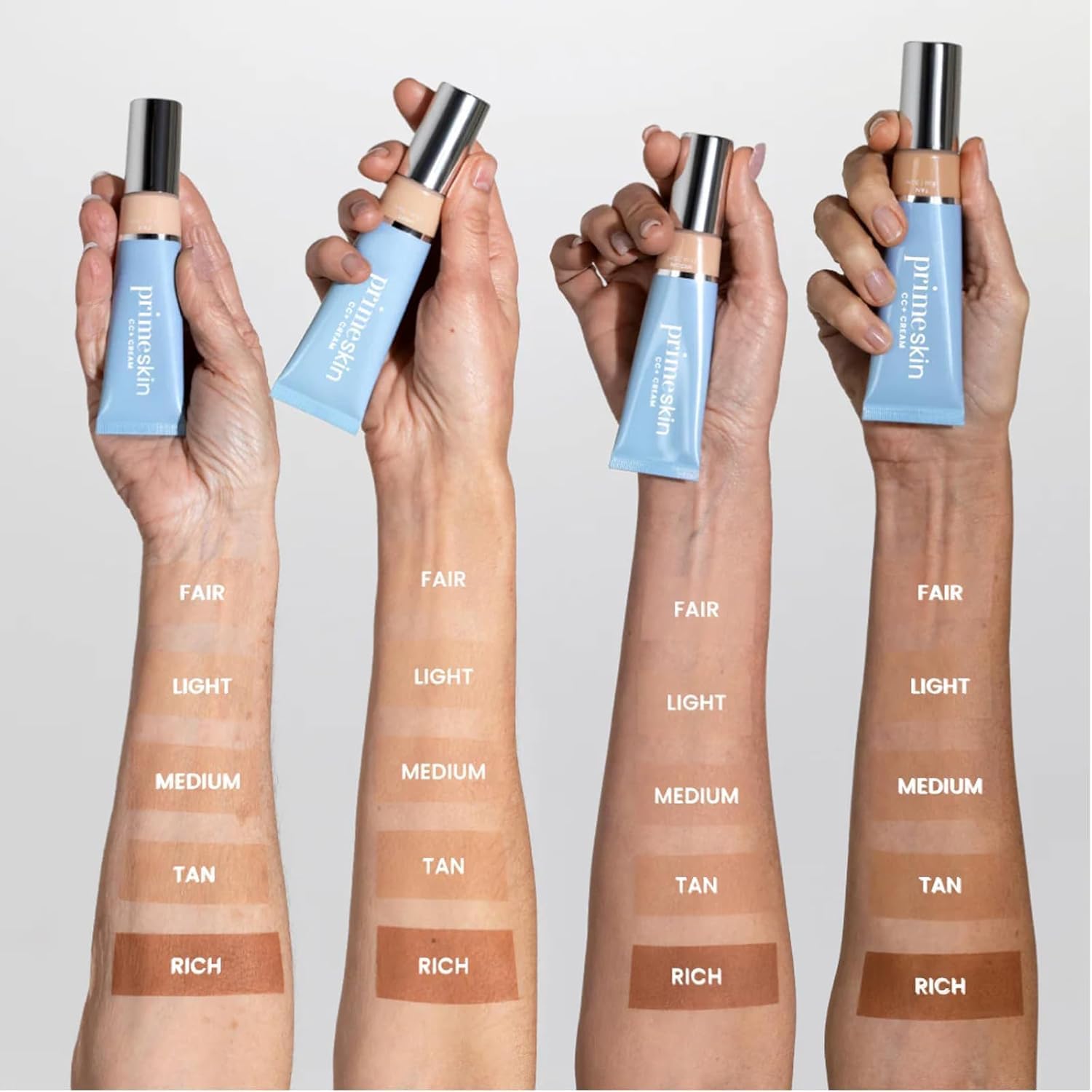 PrimeSkin CC Cream Foundation - 1.8 Fl Oz/30ml, Lightweight Liquid Makeup with SPF, Natural Coverage for Women (Shade 02) | Perfect for Daily Wear, Office & Special Occasions