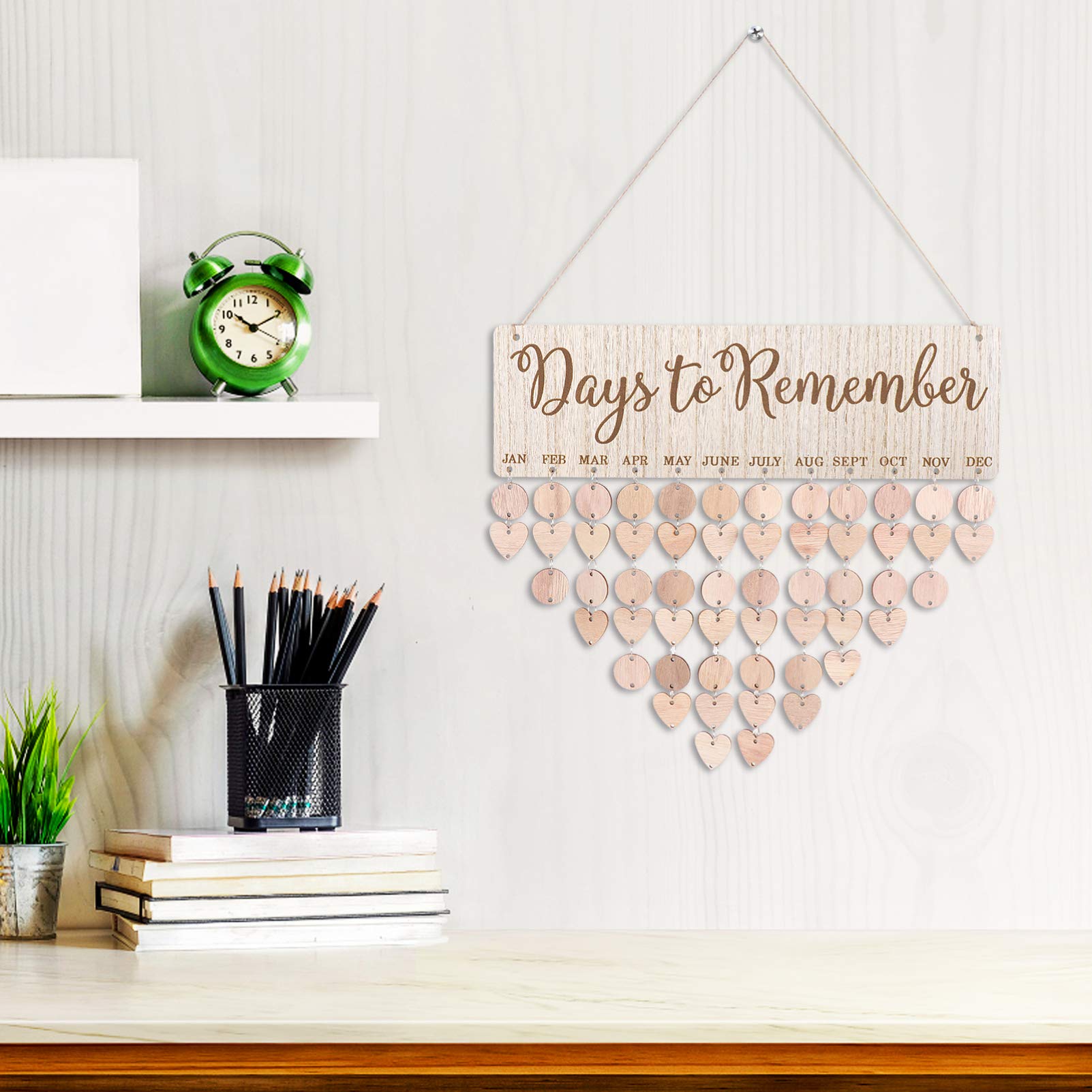DIY Wooden Birthday Reminder Calendar Board - Handmade Wall Hanging Home Decor Plaque for Birthdays & Special Events | Perfect for Living Room, Bedroom, Office & Gift Giving