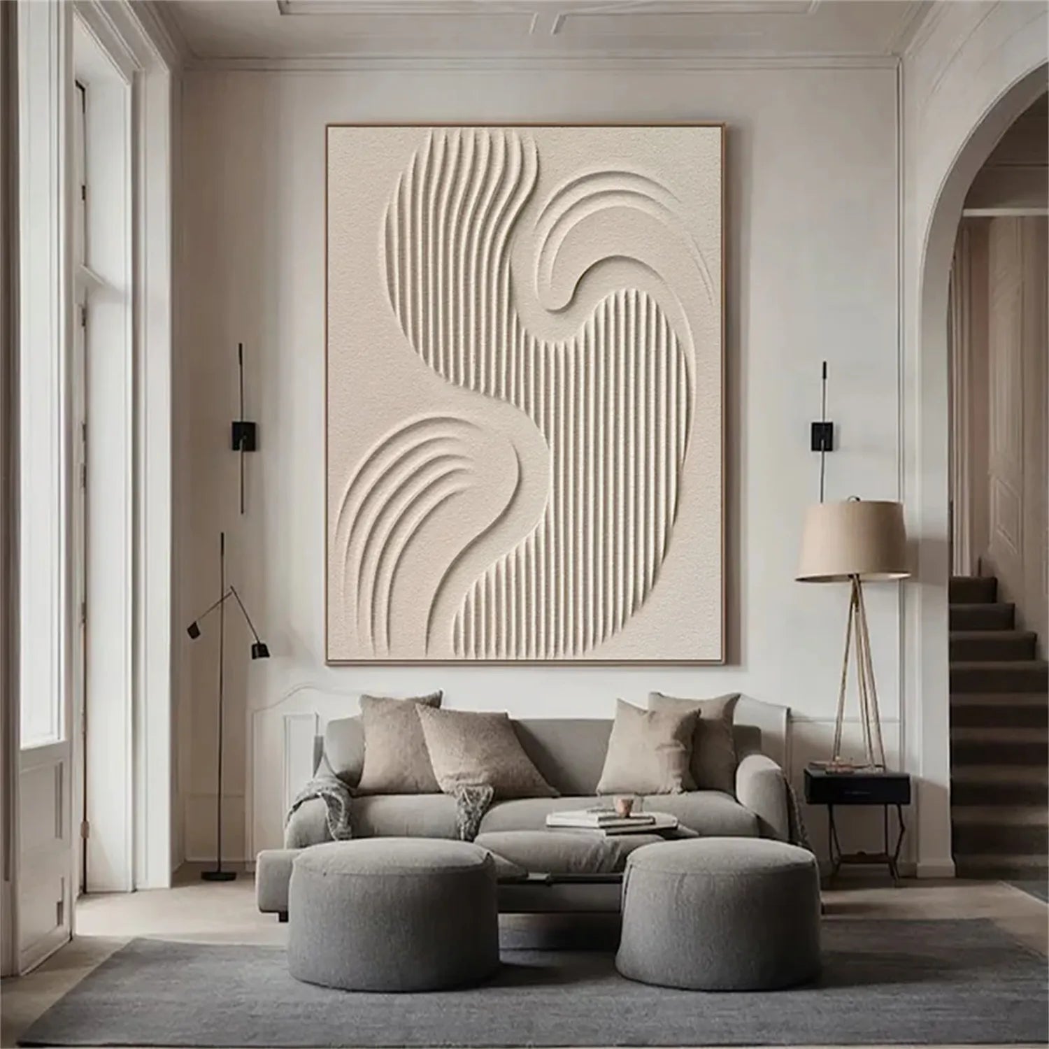 Beige & Brown Abstract Wall Art Print #BB102 - Modern Home Decor for Living Room, Bedroom & Office