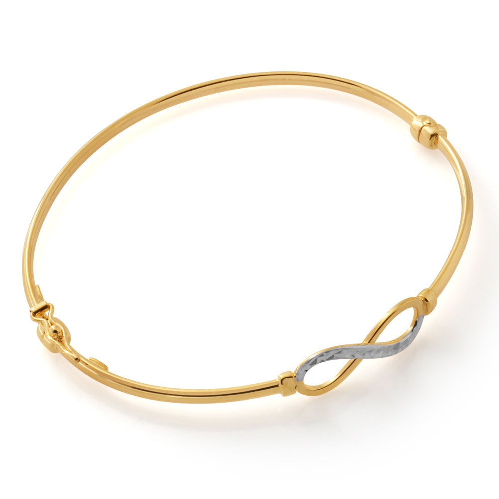 9Ct Gold Bangle Bracelet for Women - Elegant 9 Karat Solid Gold Jewelry Gift for Her - Perfect for Weddings, Anniversaries & Special Occasions