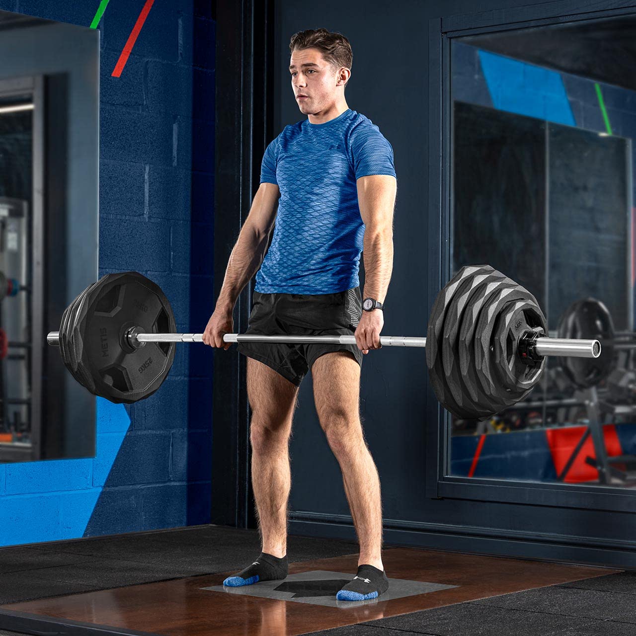 METIS 44lbs Olympic Barbell Bar - 7ft Weightlifting Bar with Optional Weight Plates | Professional Strength Training Equipment for Home Gym & CrossFit Workouts