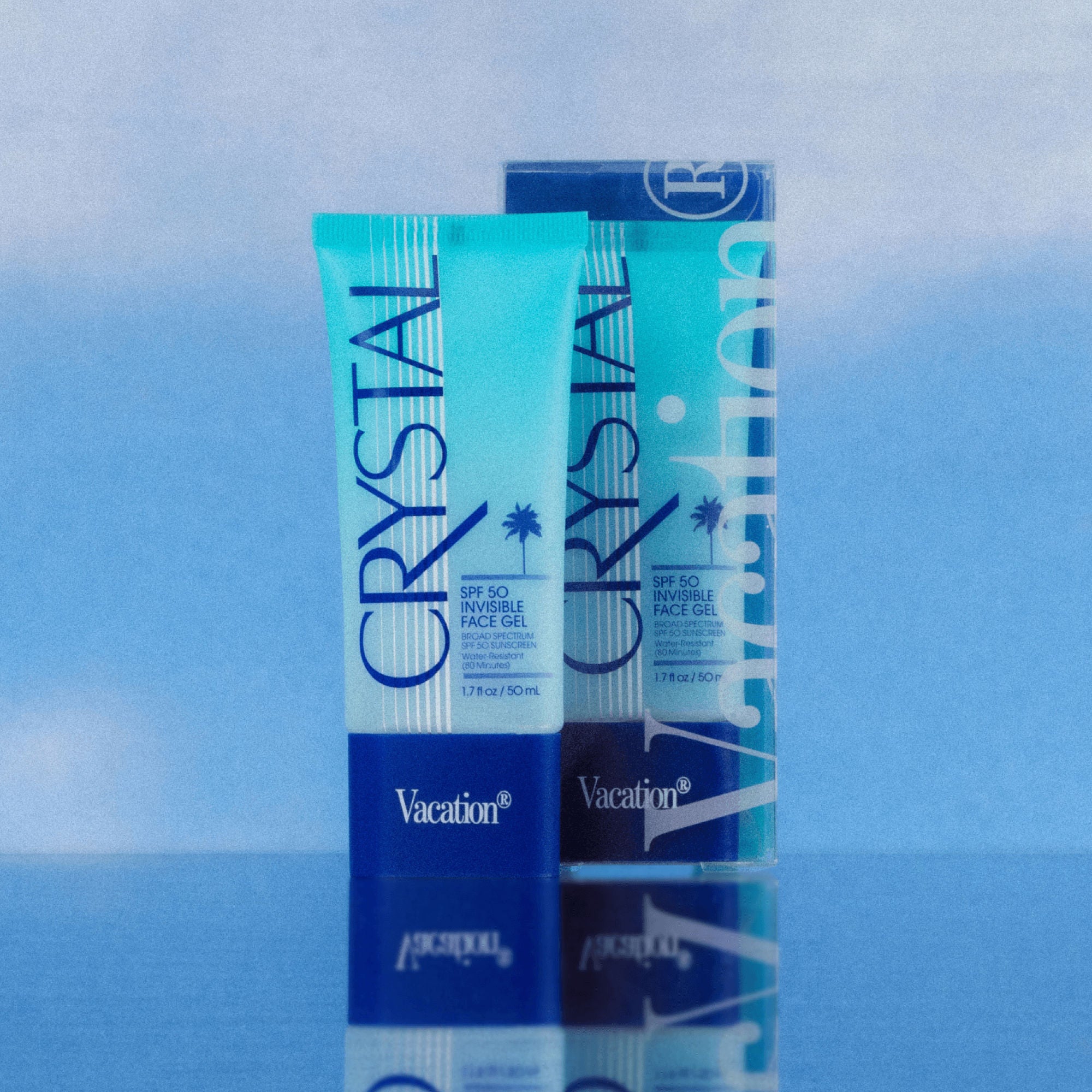Crystal SPF 50 Sunscreen Gel - Lightweight, Non-Greasy Face & Body Sun Protection for Daily Use | Perfect for Beach, Pool & Outdoor Activities