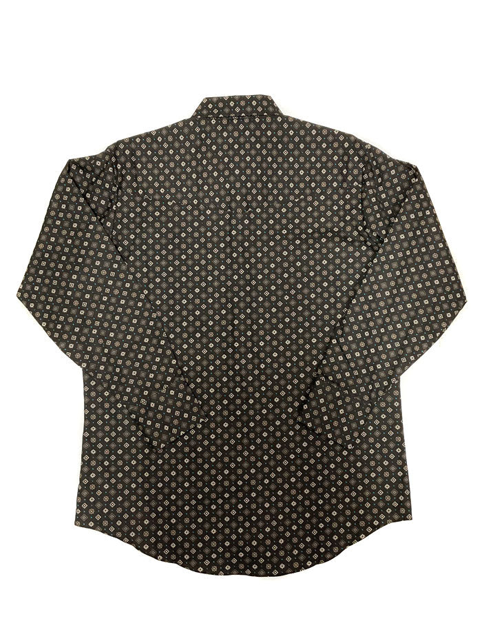 Ely Cattleman 152027082 Men's Long Sleeve Casual Shirt - Black, Slim Fit Button Down Dress Shirt for Work, Office & Business Meetings