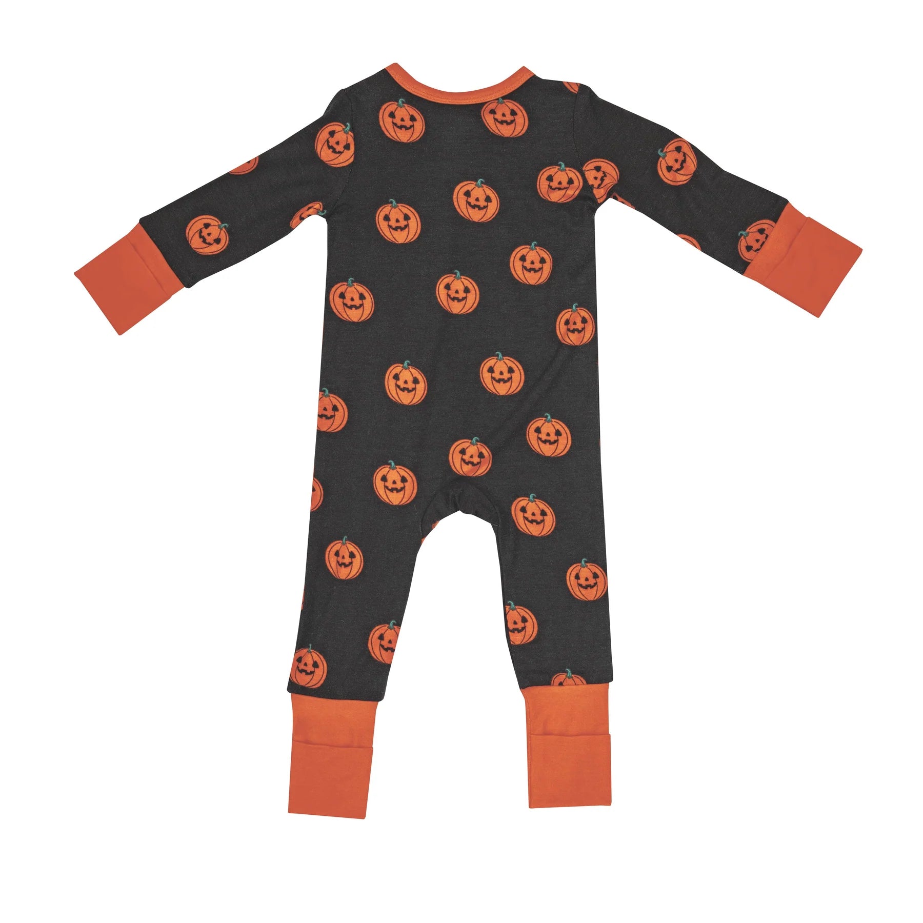 Halloween Zippered Romper Jack O Lantern Costume - Cute Baby Outfit for Pumpkin Themed Parties & Trick or Treating