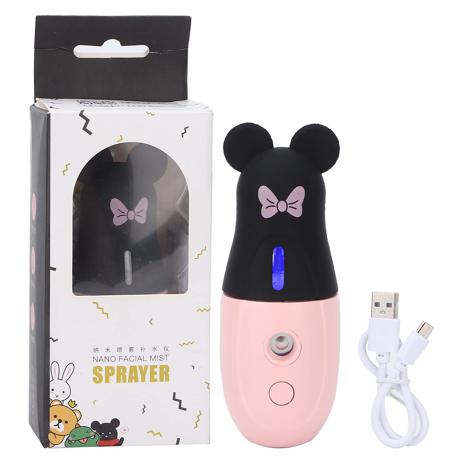 2W Mini Portable Facial Steamer for Moisturizing & Hydrating Skin - Pore Shrinking Face Mist Steamer Humidifier with Protective Cover - Home & Salon Use (Pink) | Perfect for Spa Days & Skincare Routines