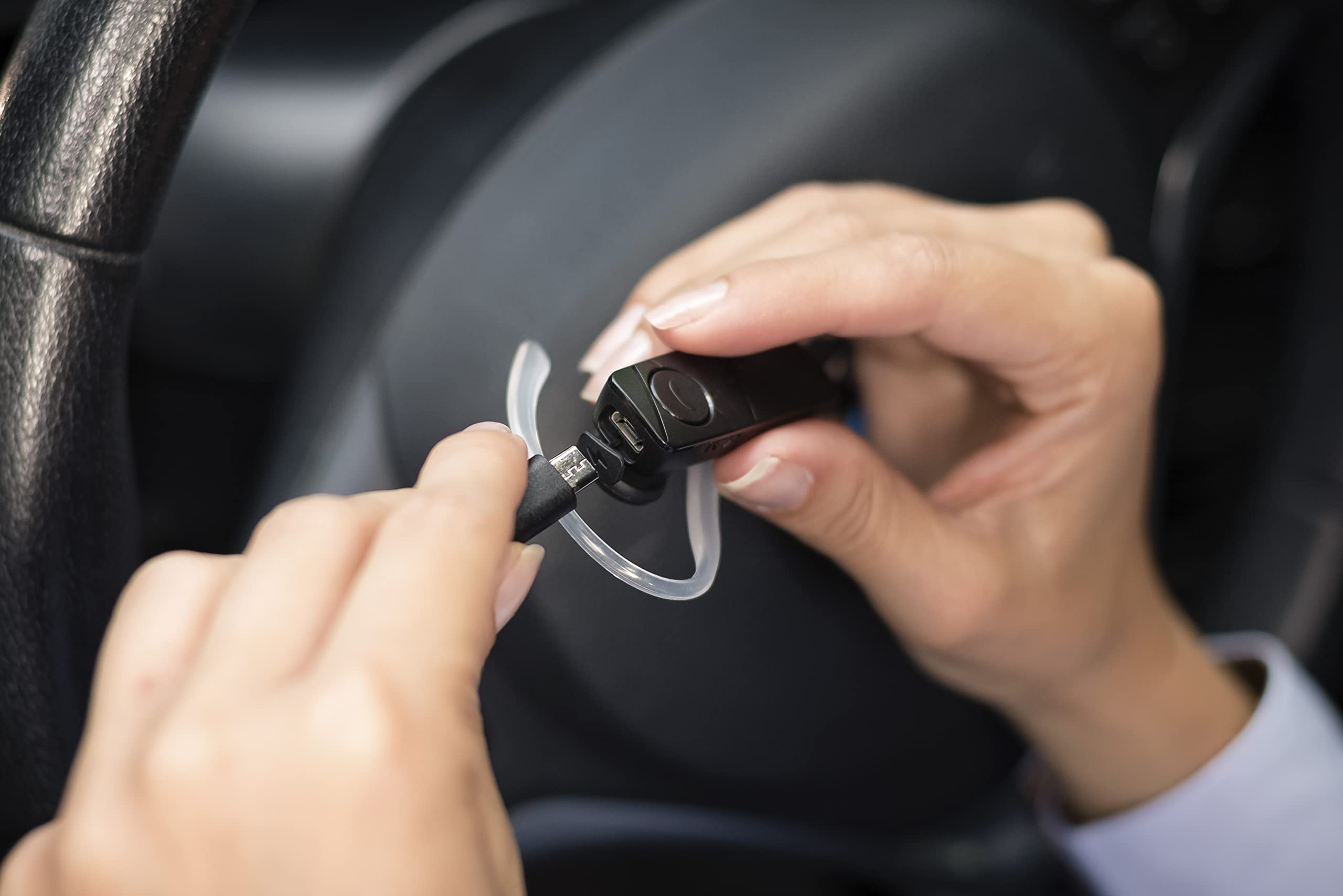 TELLUR VOX 55 Bluetooth Headset - Wireless Earpiece with BT 5.2, Multipoint Dual Device Connectivity, 360° Rotatable Hook for Left/Right Ear - Compatible with iPhone & Android - Perfect for Driving, Office Calls & Online Meetings