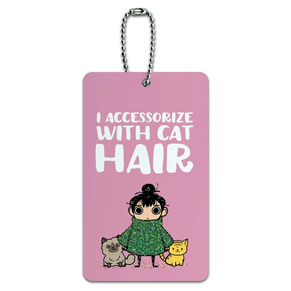 Stylish Cat Hair Fur Luggage Tag - Durable Suitcase ID Card for Travel Accessories | Perfect for Carry-On Bags & Pet Lovers