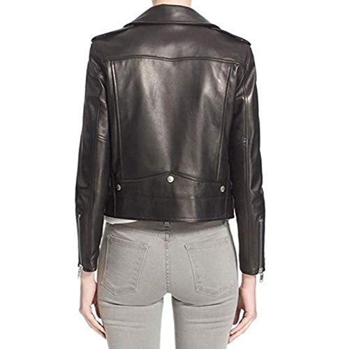 Women's Real Leather Motorcycle Jacket - Stylish Quilted Bomber Biker Jacket for Women (Black) | Perfect for Riding, Casual Wear & Outdoor Adventures