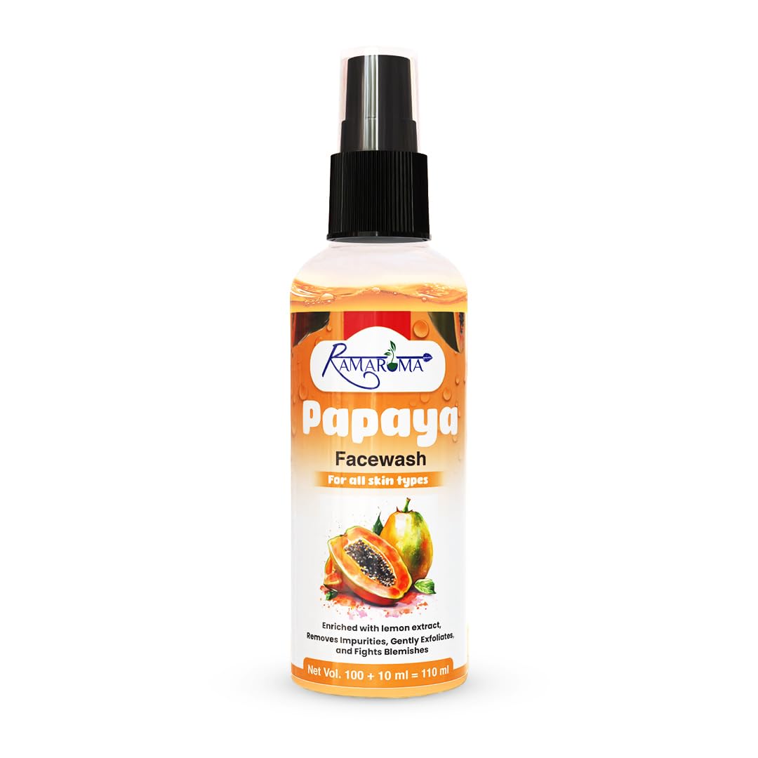 Papaya Face Wash for Clear & Glowing Skin - Natural Exfoliating & Brightening Facial Cleanser - Perfect for Daily Skincare Routine & Acne-Prone Skin