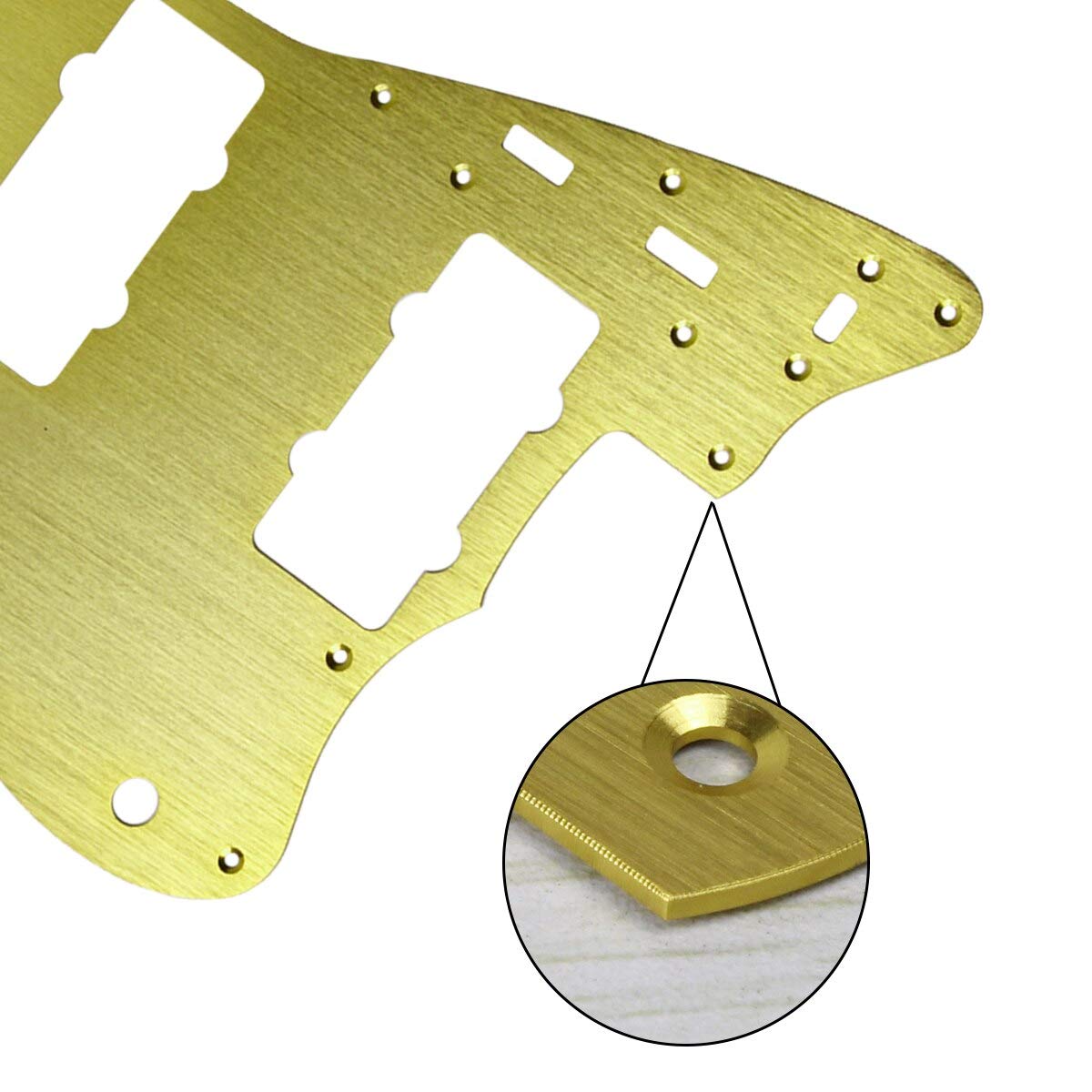 Gold Metal Guitar Pickguard 1Ply with Screws - Vintage Style Replacement for US Jazzmaster Guitar - Perfect for DIY Repairs & Custom Upgrades