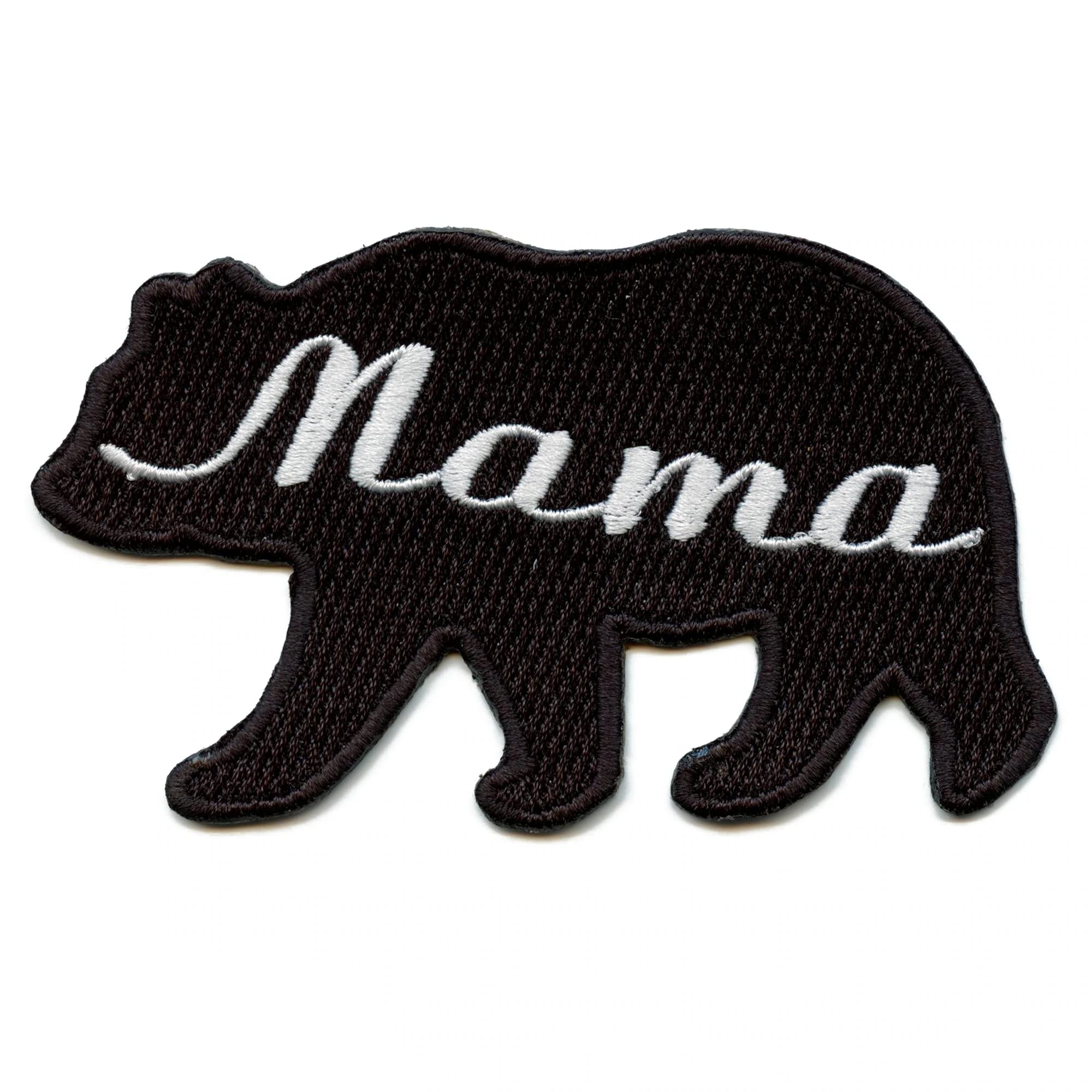 Mama Bear Patch Family Silhouette Embroidered Iron On - DIY Applique for Jackets, Hats & Bags - Perfect for Family Reunions, Mother's Day Gifts & Craft Projects