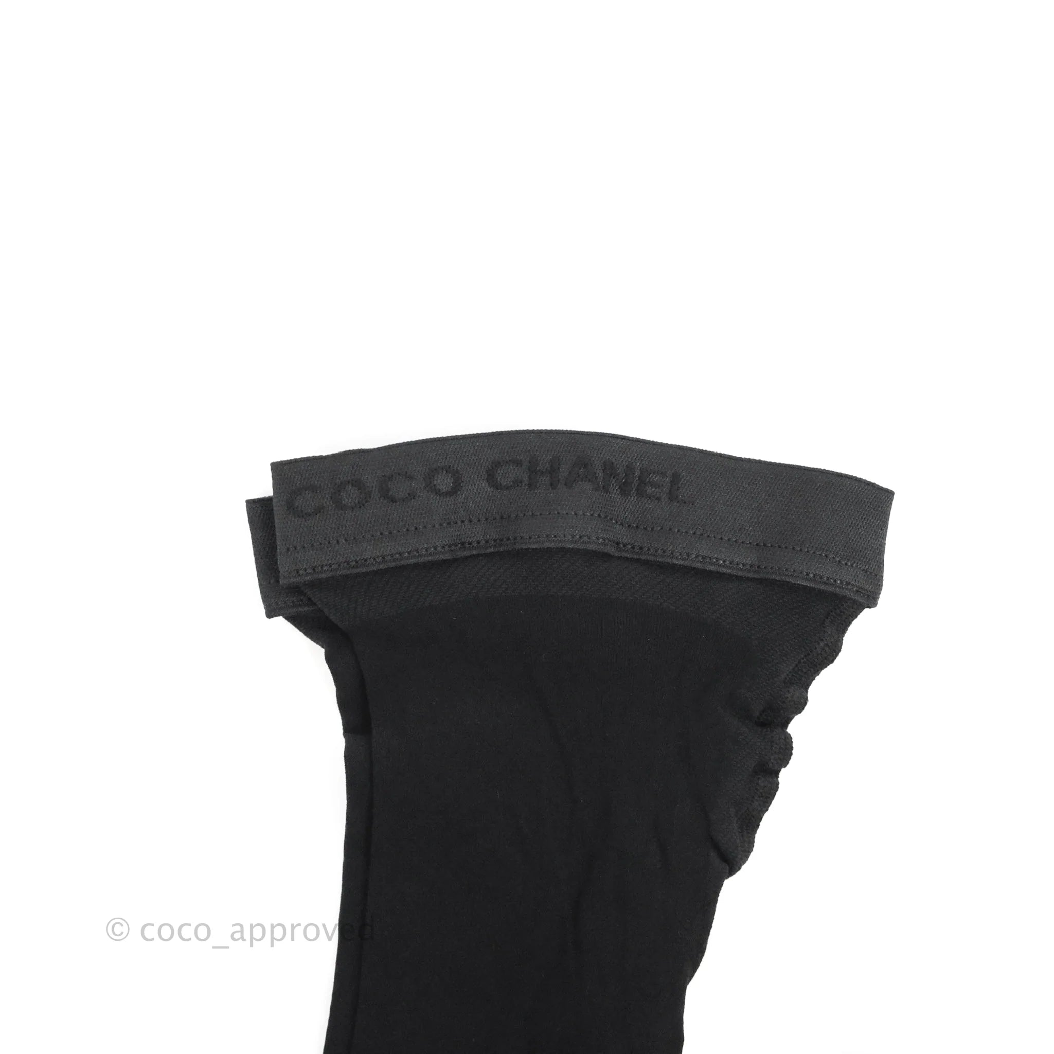 Chanel CC Logo Black Tights for Women - Size Small | Luxury Hosiery for Evening Wear, Office & Special Occasions