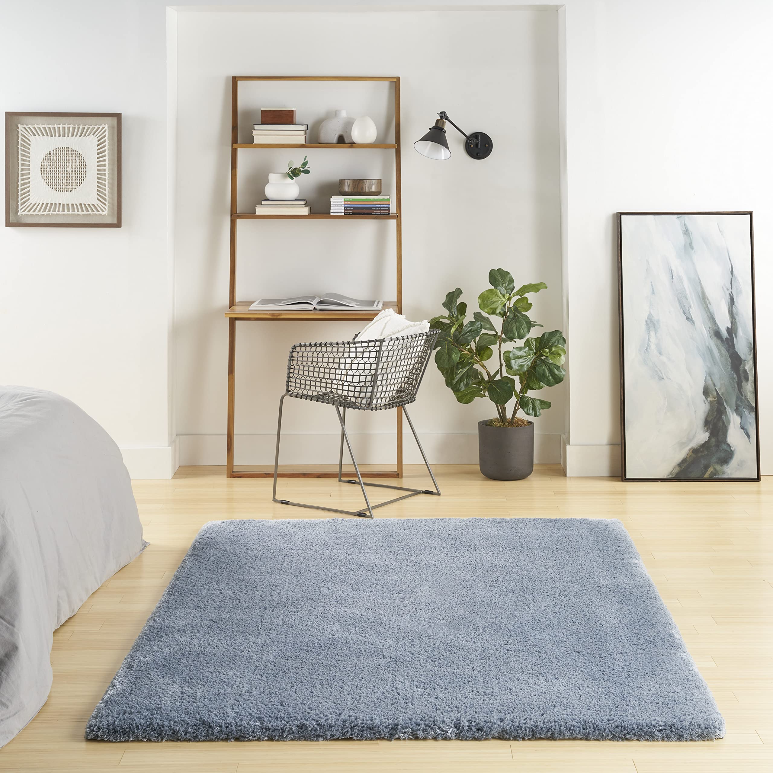 Nourison Luxurious Shag Light Blue 5'3