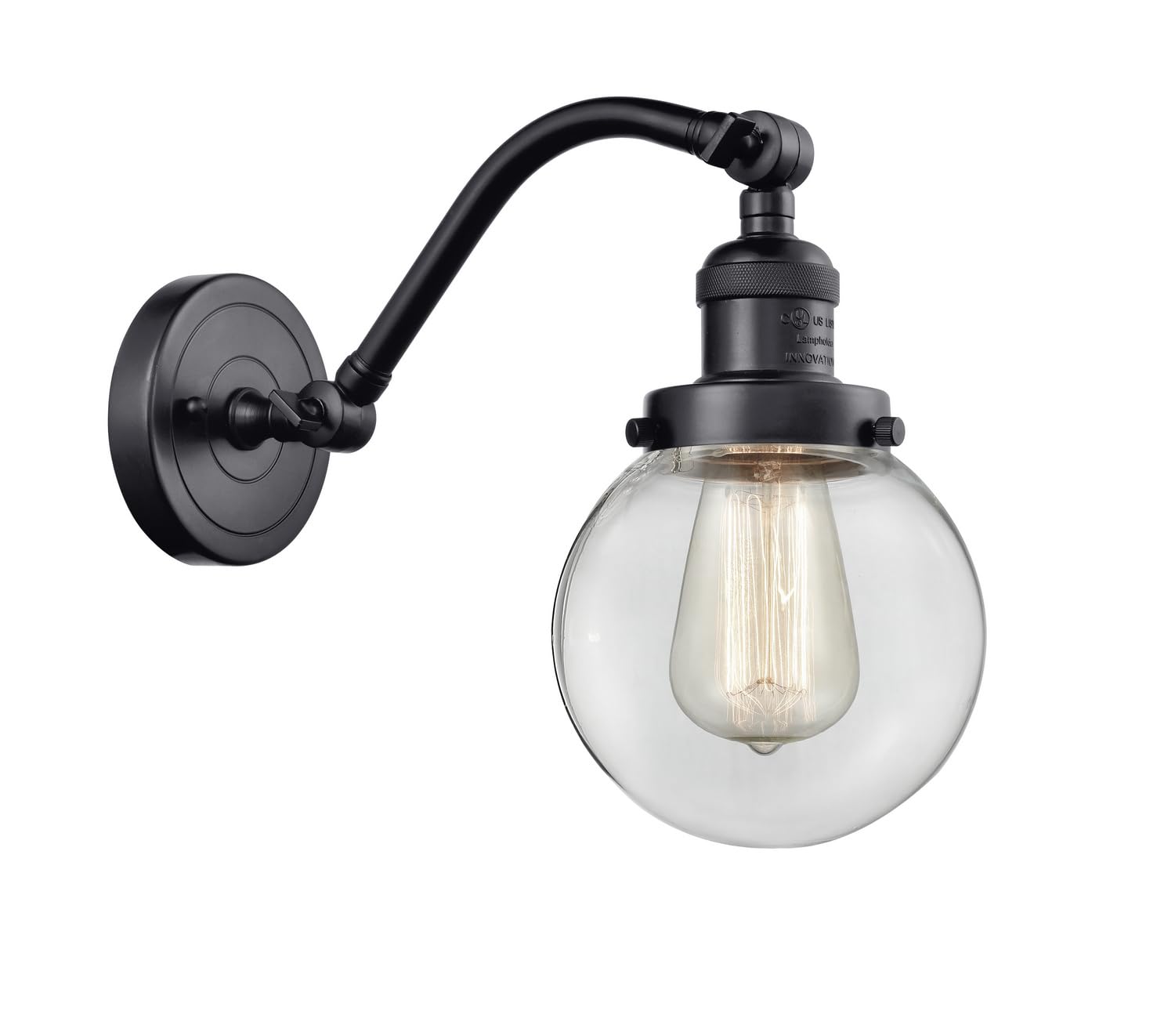 515-1W-BK-G202-6 LED Bare Bulb Light Cord Set - Matte Black Finish | Single Light Fixture for Home Decor, DIY Lighting Projects & Industrial Style Spaces