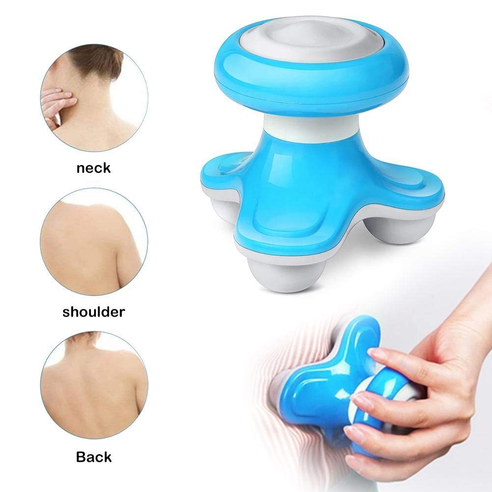 Jeyie Mini Handheld Electric Massager - Triangle Wave Vibration Therapy for Neck, Back & Full Body Pain Relief - Portable Muscle Relaxation Device (Blue) | Perfect for Office, Home & Travel Use