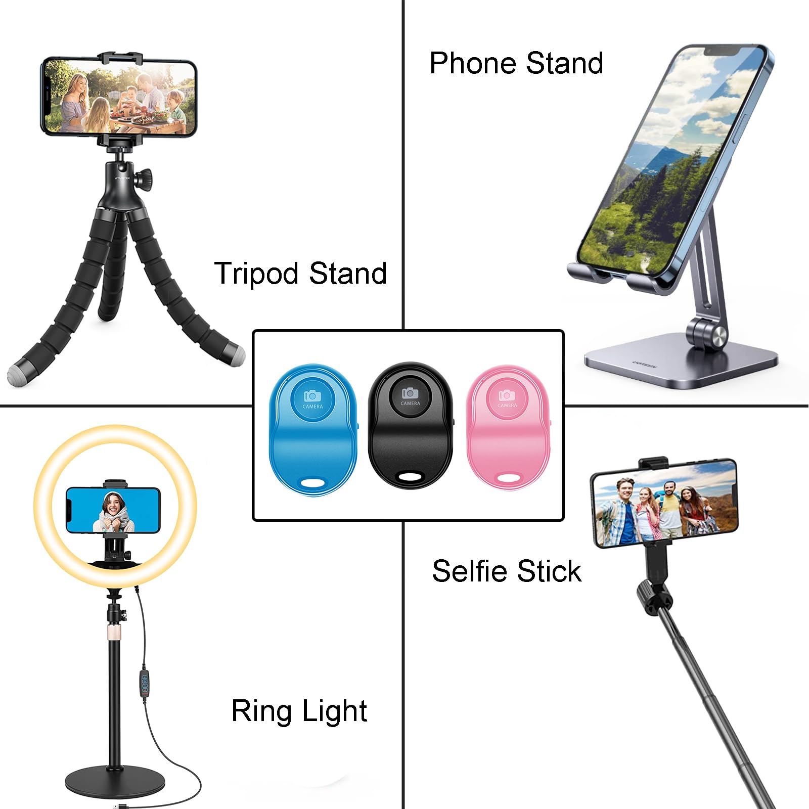 Wireless Bluetooth Camera Remote Shutter for iPhone Android iPad - 3 Pack Adjustable Wrist Strap Selfie Clicker - Perfect for Group Photos, Vlogging & Hands-Free Shooting