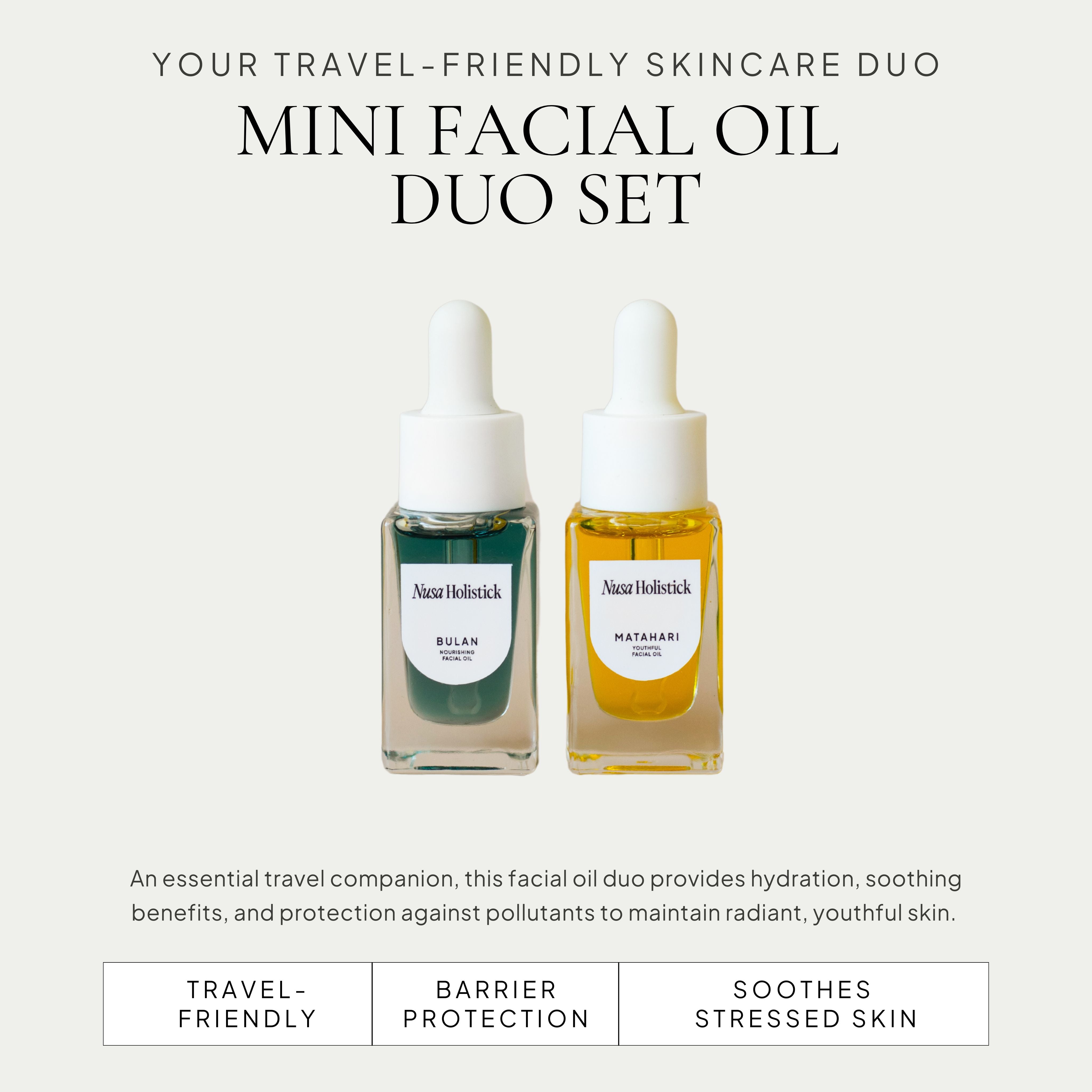 Mini Facial Oil Duo Set - Hydrating & Nourishing Skincare for Dry & Sensitive Skin | Perfect for Travel & Daily Glow Routine