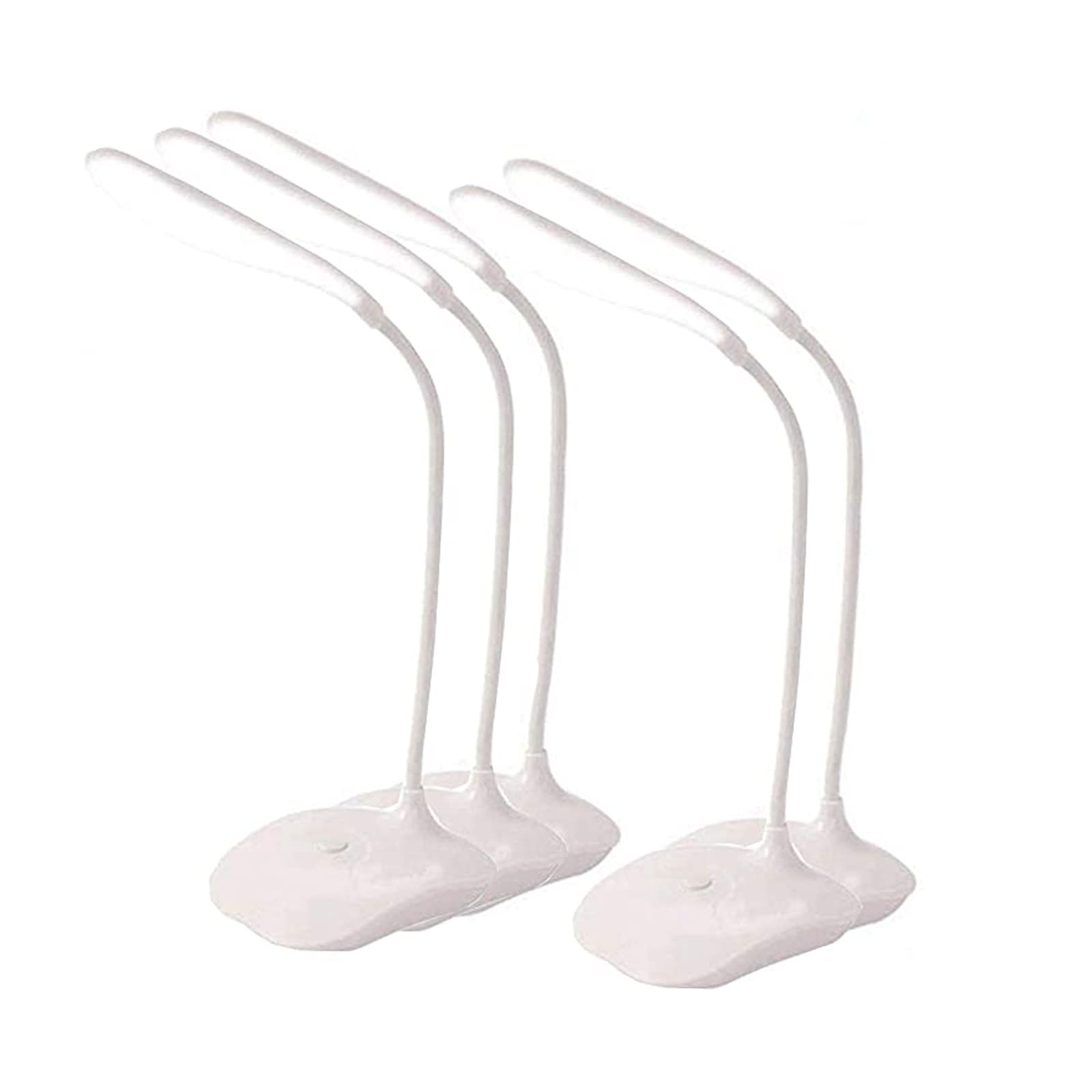 5 Pack LED Table Lamp - Portable Eye-Protected Flexible Gooseneck Desk Light with USB & Battery Power for Dorm, Study, Office, Bedroom - Perfect for Reading, Working & Night Use