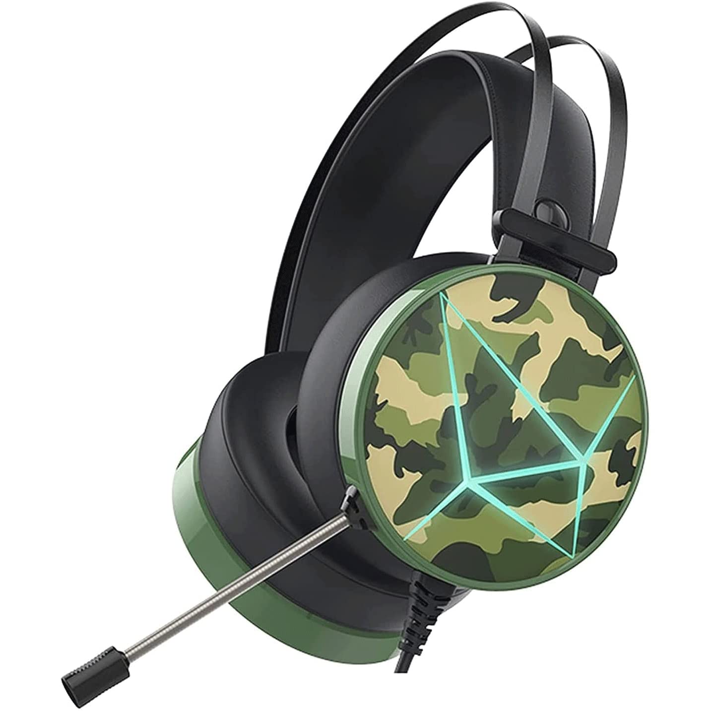 Wired Gaming Headset with Noise-Canceling Microphone - PC Headphones for Adults & Kids | Green Color | Perfect for Online Gaming, Streaming & Video Calls