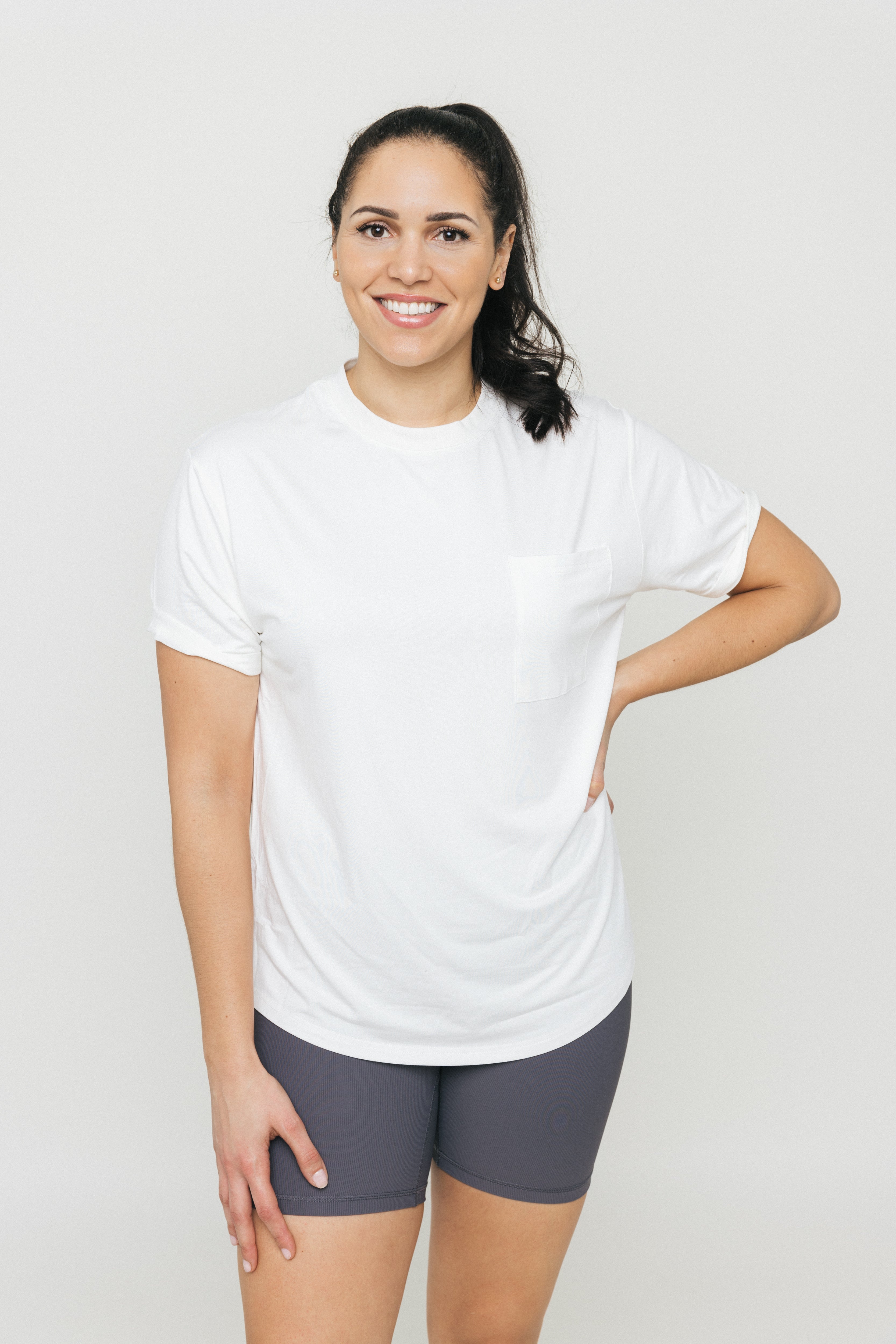 Premium Men's Bamboo Pocket T-Shirt - Soft & Breathable Eco-Friendly Tee - Off White - Perfect for Casual Wear, Travel & Everyday Comfort