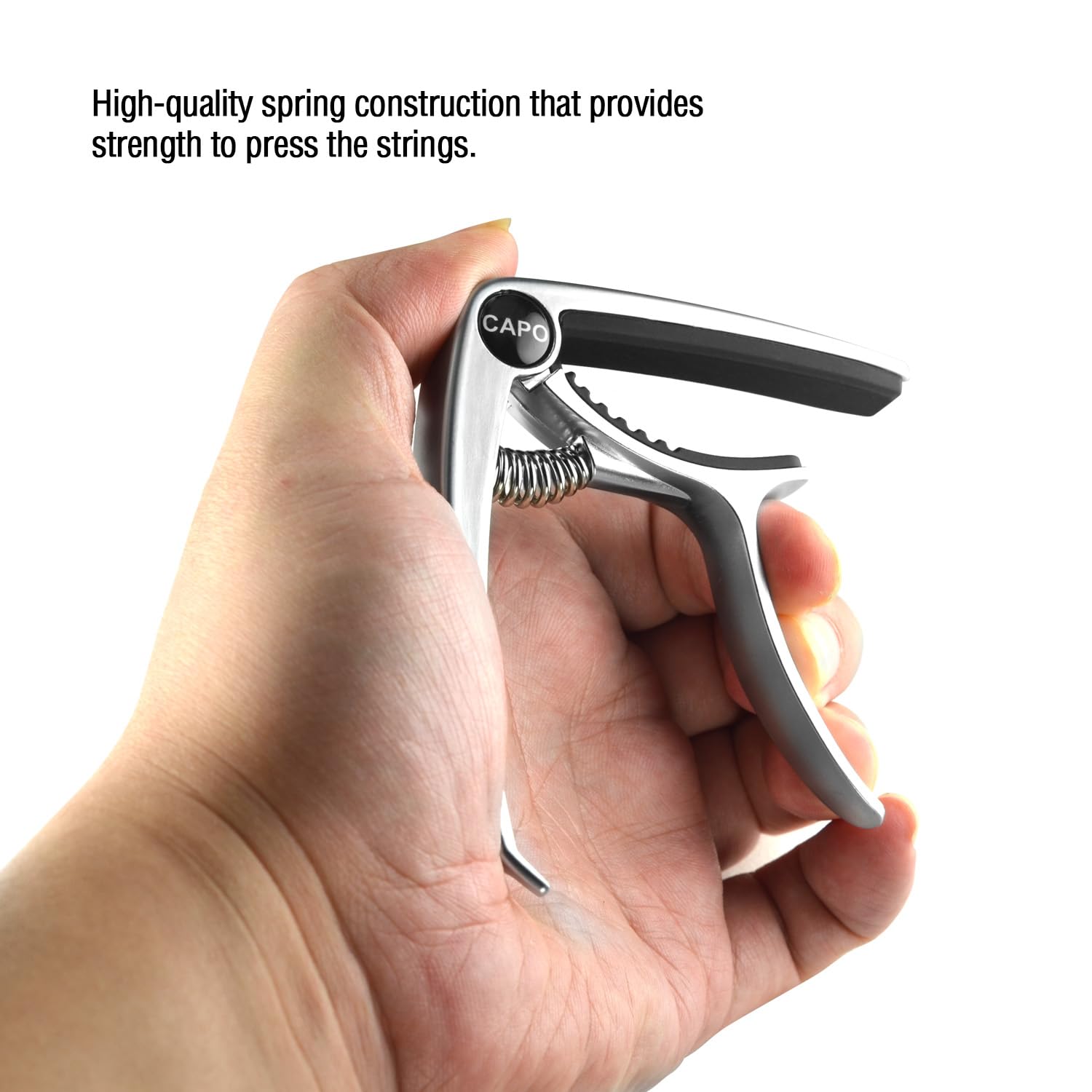 Premium Guitar Capo for Acoustic & Electric Guitars - 6-String Adjustable Clamp (Silver) | Perfect for Live Performances, Studio Recording & Practice Sessions