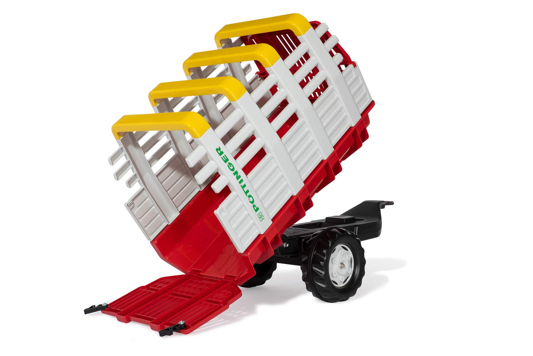 Rolly Toys RollyHaywagon 122479 - Red Pedal Tractor Trailer for Kids Ages 3-10 with Automatic Lock & Tilt Function | Perfect for Outdoor Play, Farm-Themed Pretend Play, and Backyard Adventures