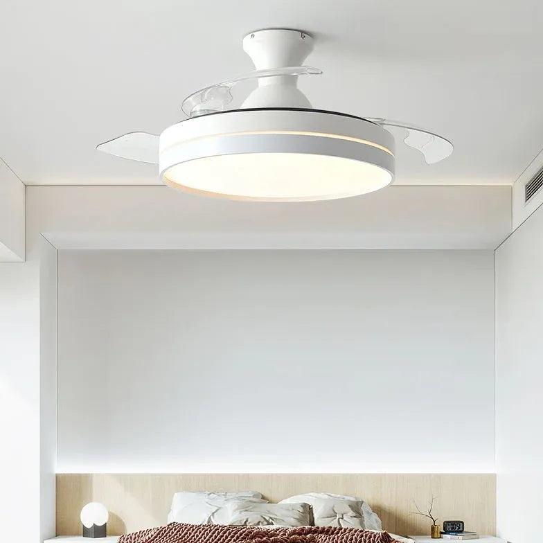 White Table Dining Room Ceiling Fan with Light - Modern Stylish LED Lighting for Home Kitchen & Patio - Perfect for Indoor and Outdoor Dining Areas