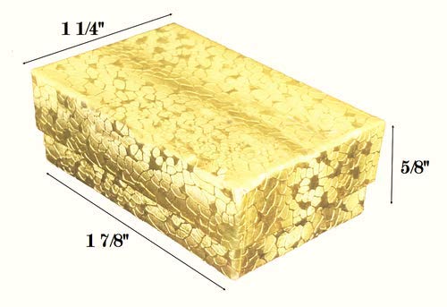 10 Pack Gold Foil Jewelry Gift Boxes 1 7/8