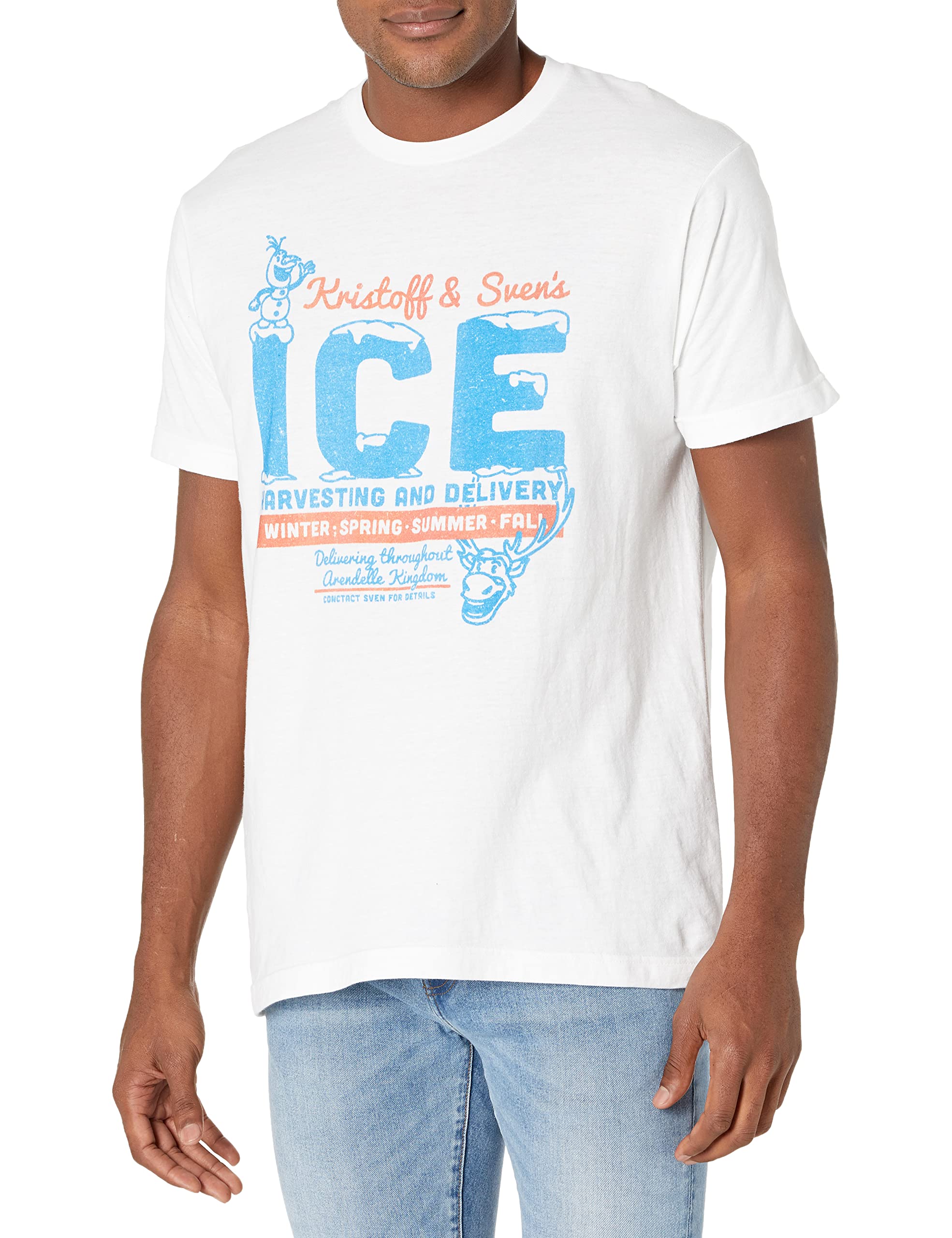 Frozen Ice Man Graphic T-Shirt for Men | Disney Inspired Movie Tee | Casual Wear & Gift for Fans