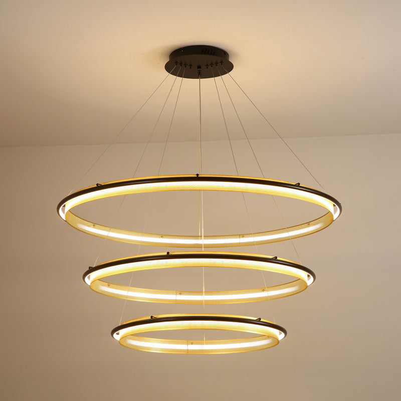 Modern Acrylic LED Round Chandelier - Energy Efficient Crystal Ceiling Light Fixture for Dining Room, Bedroom, Living Room & Foyer Decor
