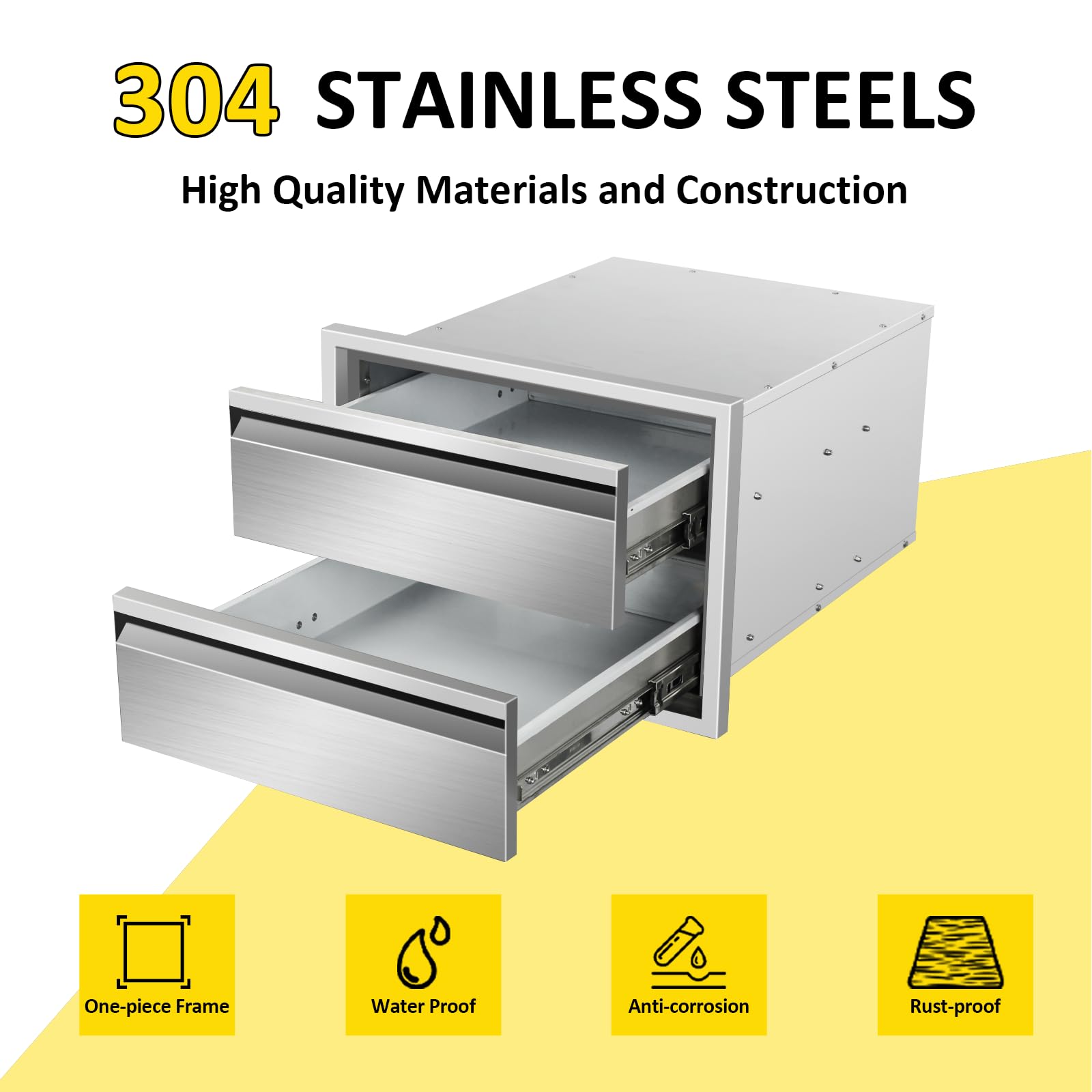 Stainless Steel Triple BBQ Drawers 18