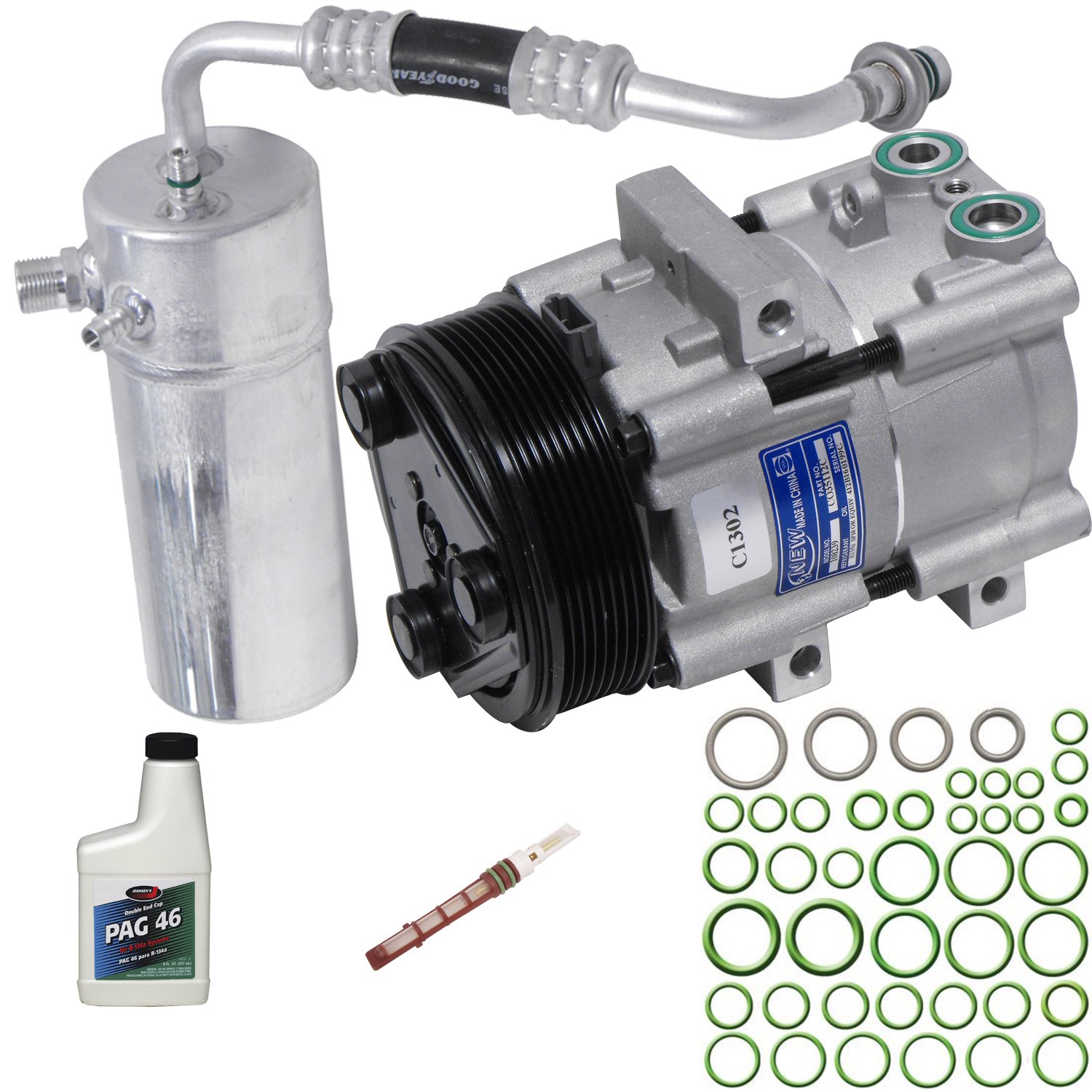 Universal Air Conditioner KT 4161 A/C Compressor & Component Kit - Replacement Parts for Car AC Repair & Maintenance | Compatible with Multiple Vehicle Models