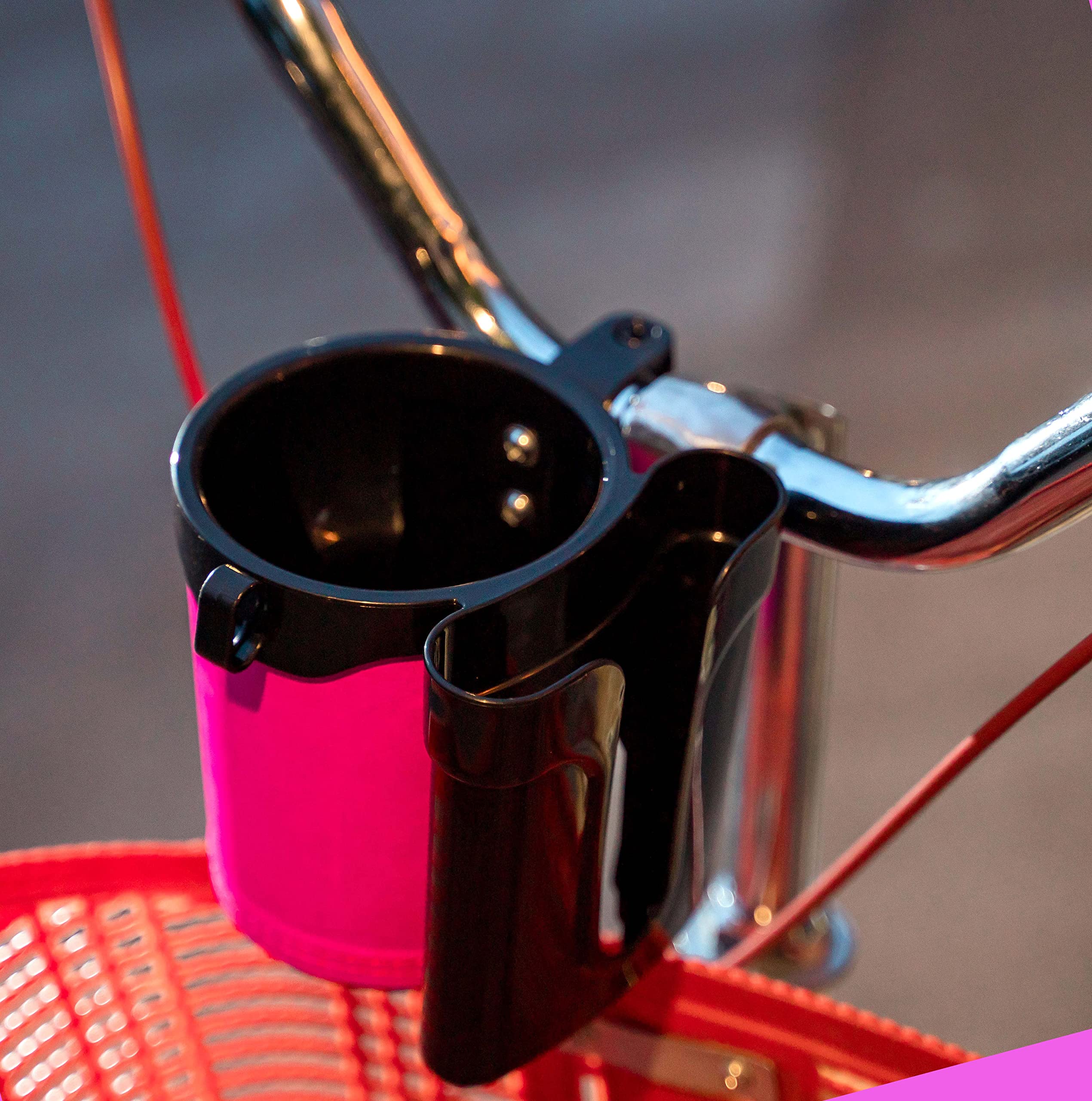 **Adjustable Bike Cup Holder with Phone & Key Holder - Universal Fit for Bicycle, Motorcycle, Scooter & Boat - Perfect for Commuting, Outdoor Adventures & Water Sports**
