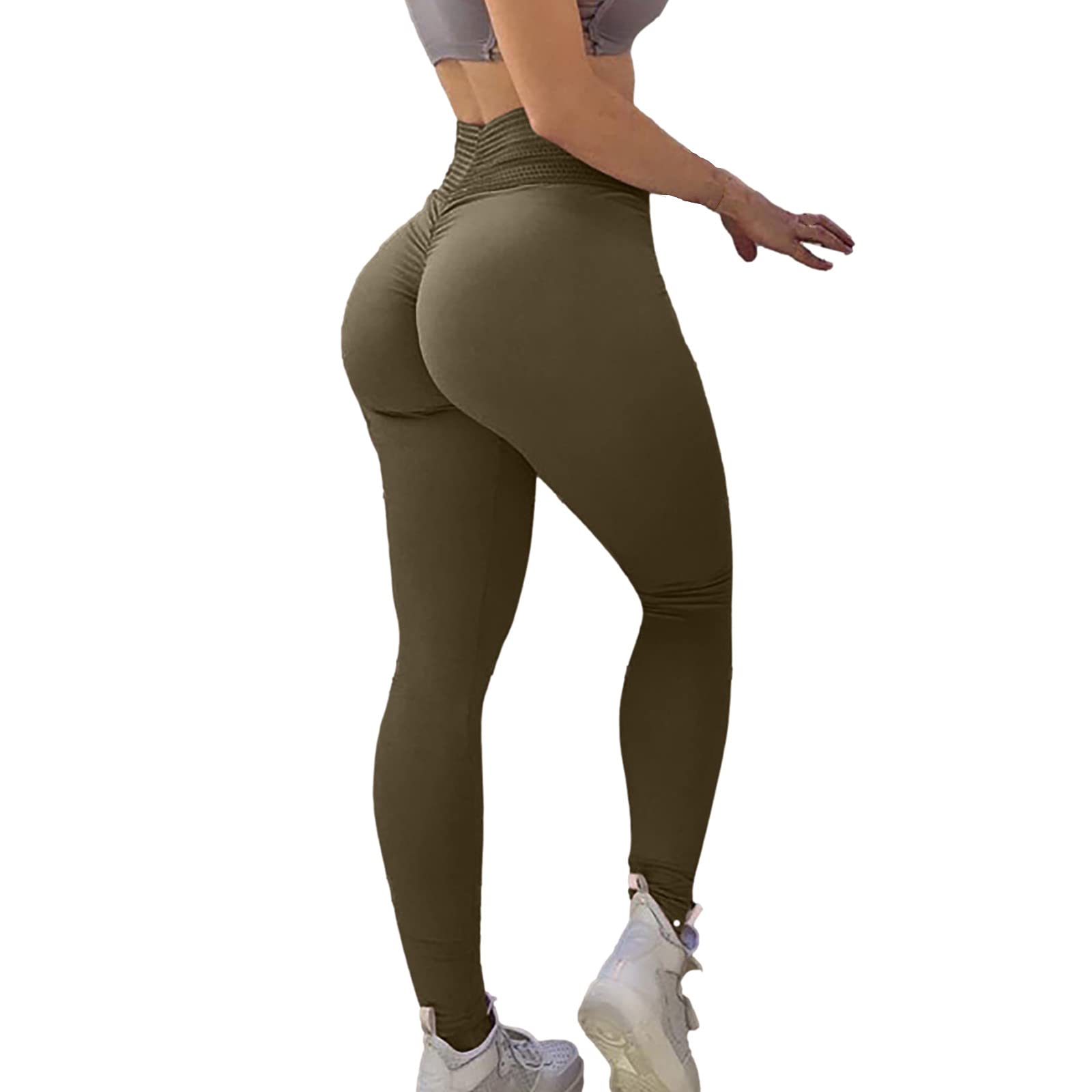 High Waisted Butt Lifting Yoga Pants for Women - Tummy Control Workout Leggings with Elastic Waistband for Running, Gym & Lounge Wear
