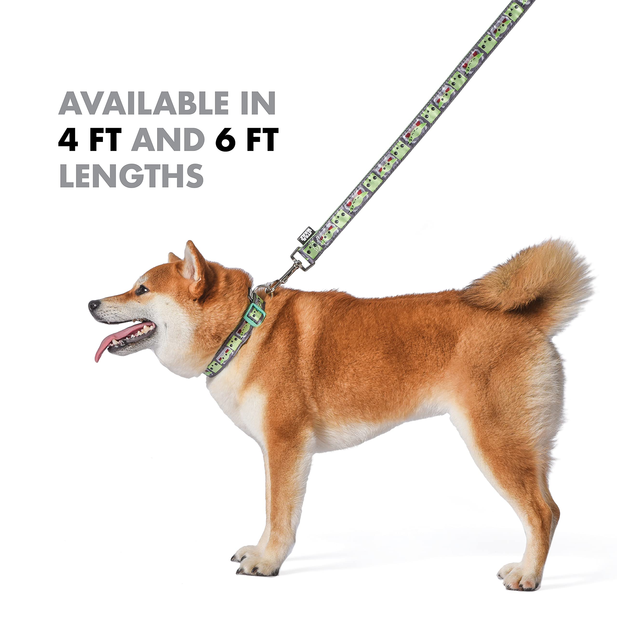 **Star Wars The Mandalorian Baby Yoda Dog Leash - 6ft Green Nylon Pet Leash for Small Medium Large Dogs | Adjustable & Durable | Perfect for Walking, Hiking & Outdoor Adventures**
