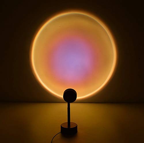 90° Rotating Rainbow LED Night Light Projector for Kids & Adults - Sunset Themed Room Decor for Bedroom, Living Room, Party | Romantic Mood Lighting for Nursery, Home Theater & Relaxation