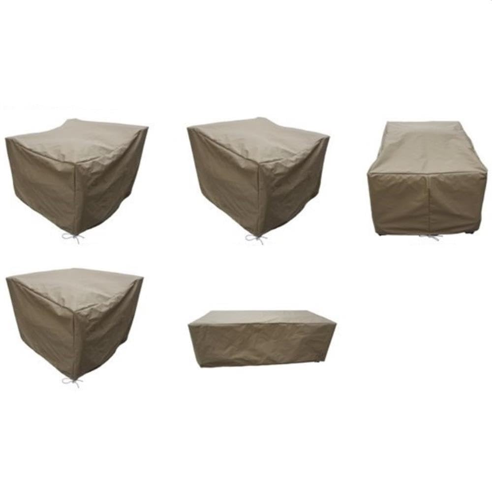 TK Classics MIAMI-07gWC Waterproof Patio Furniture Covers - Beige Outdoor Chair & Table Protector for All Weather Use | Perfect for Garden, Deck, and Poolside Furniture Protection