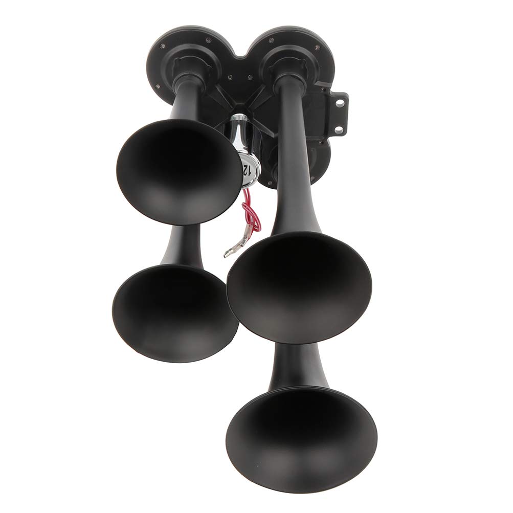 4 Trumpet Train Air Horn Kit with 150 PSI Air Compressor & Tank System - 12V Heavy Duty for Trucks, Cars, Boats & Vans | Perfect for Emergency Alerts, Vehicle Safety & Sporting Events
