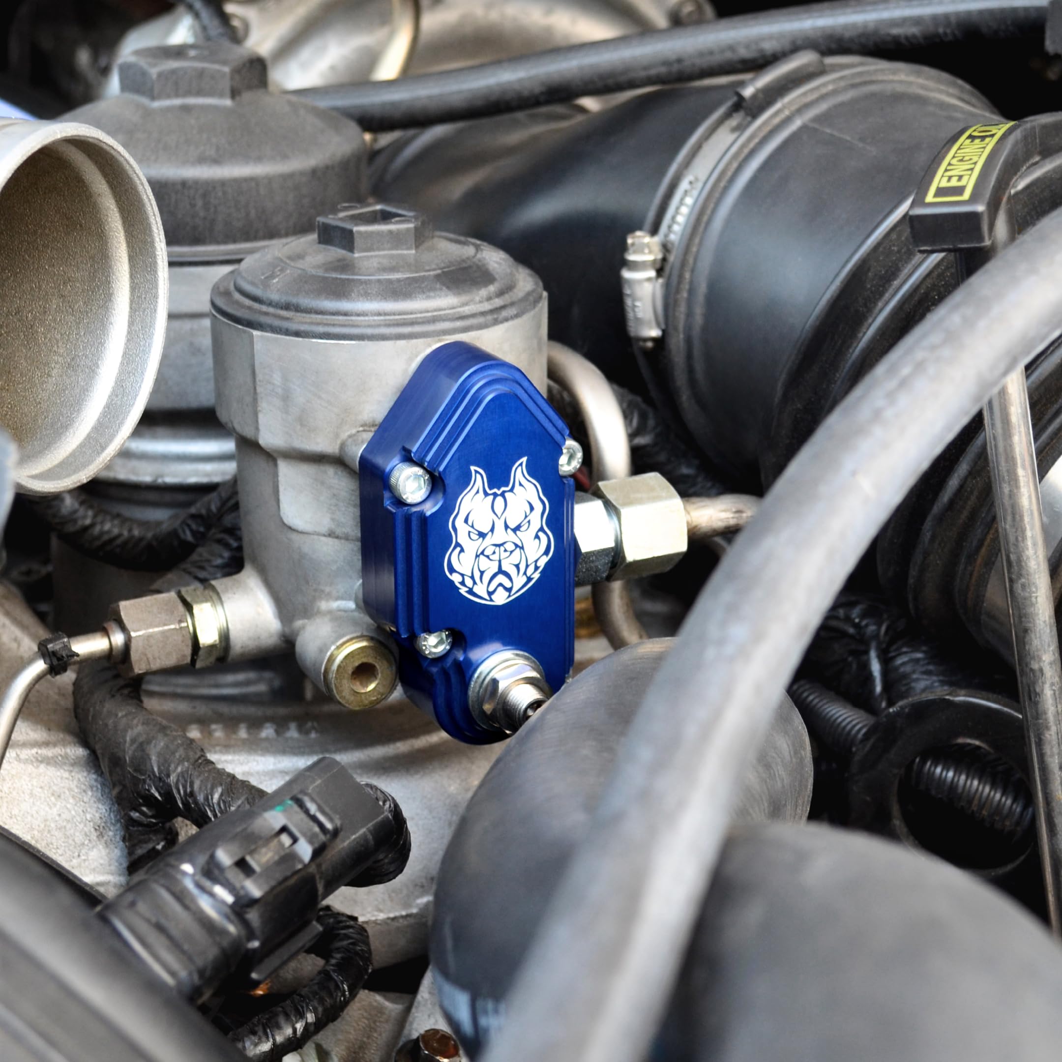 Sinister Diesel Blue Spring Kit with Adjustable Billet Spring Housing - High Performance Fuel Regulator Kit for 2003-2007 Ford Powerstroke 6.0L - Easy Fast Installation - Improves Fuel Pressure & Engine Performance for Trucks & Diesel Vehicles