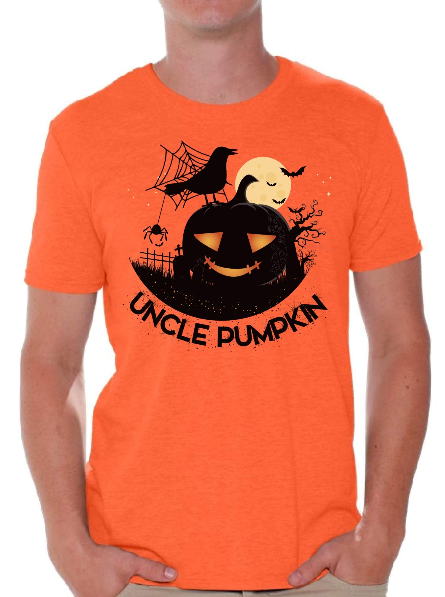 Funny Halloween T-Shirt for Men - Uncle Pumpkin Graphic Tee | Spooky Costume Party Outfit, Trick or Treat Apparel