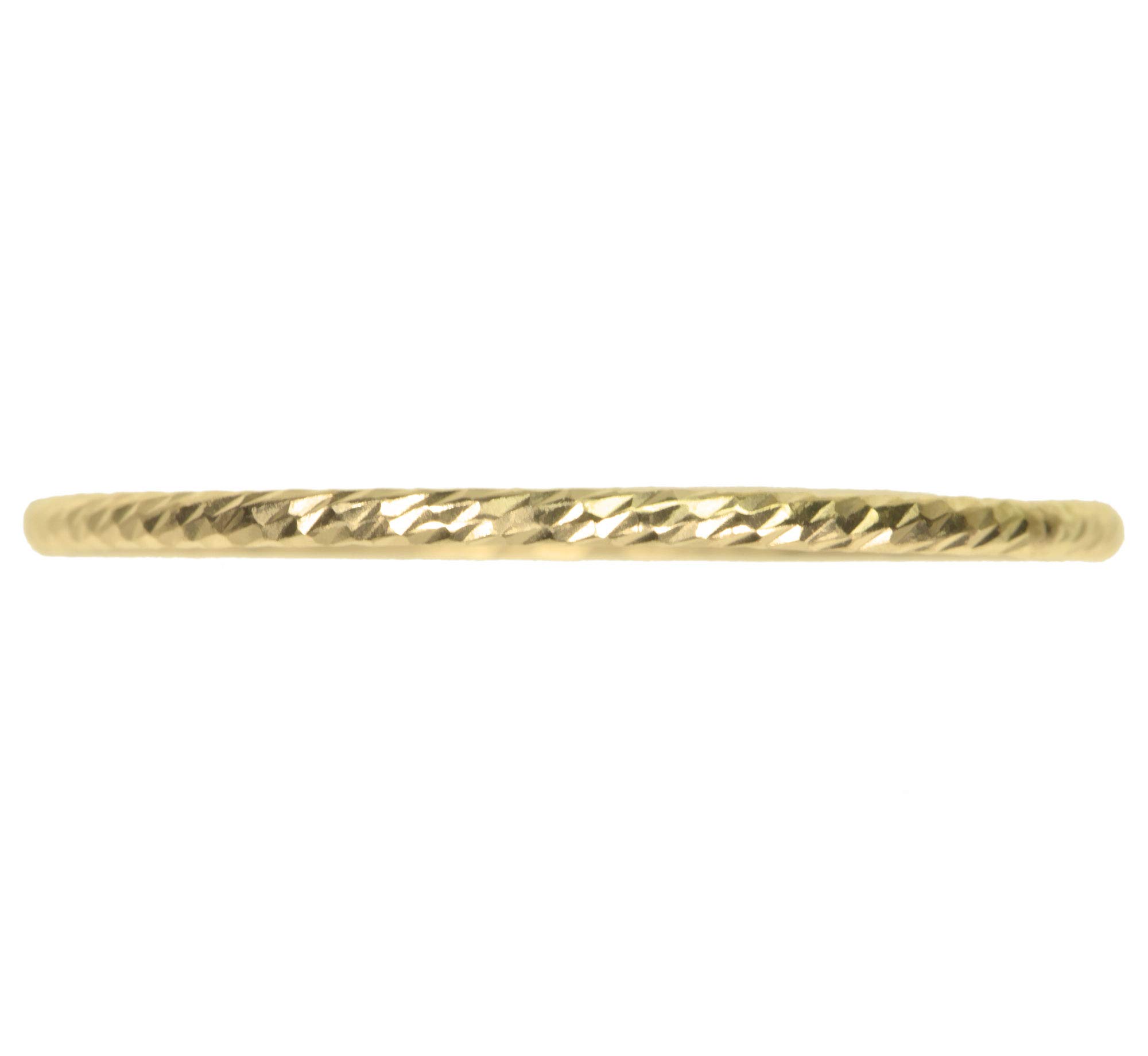 14K Gold Sparkle Stacking Ring Set - Dainty Minimalist Rings for Women - Perfect for Layering, Everyday Wear & Special Occasions
