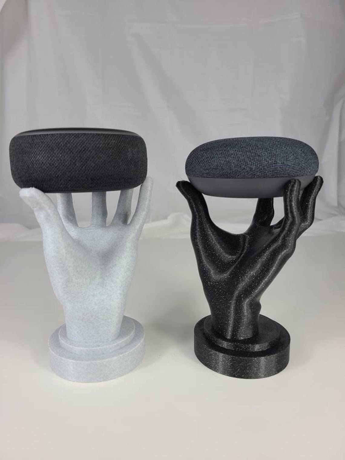Dancyn Studios Living Hand Stand for Google Home Mini & Nest Mini, Amazon Echo Dot 3rd Gen - Marble Design Smart Speaker Holder - Perfect for Bedroom, Office & Living Room Decor
