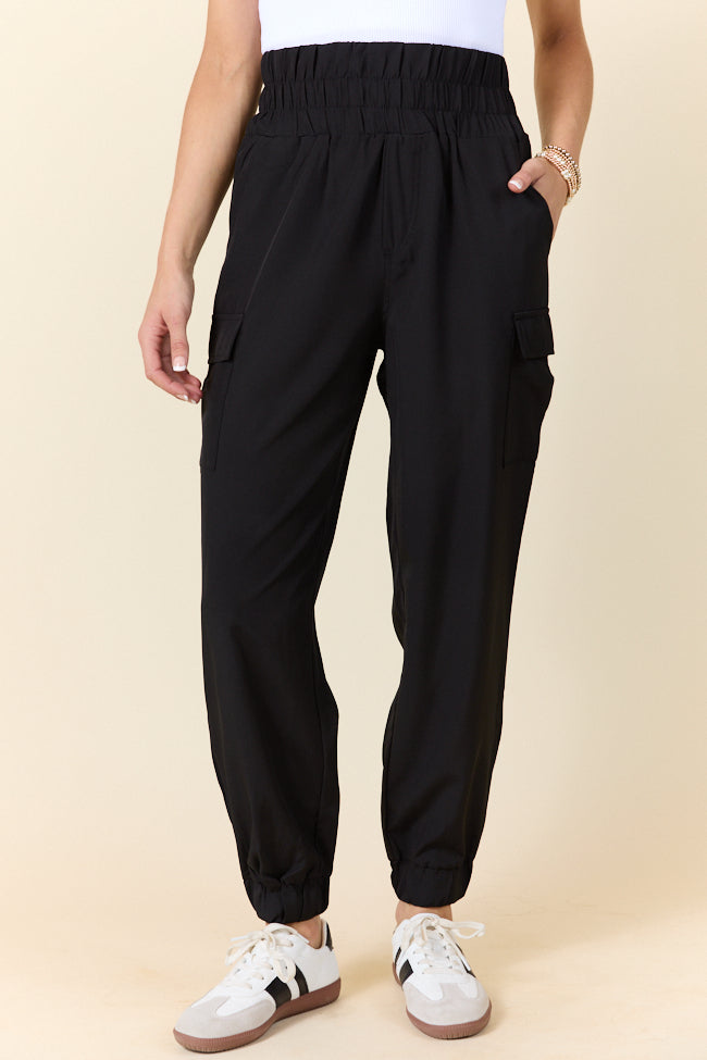 Men's Black Cargo Active Pants - Comfortable & Durable Workout Joggers for Gym, Hiking & Outdoor Activities | In Motion Collection