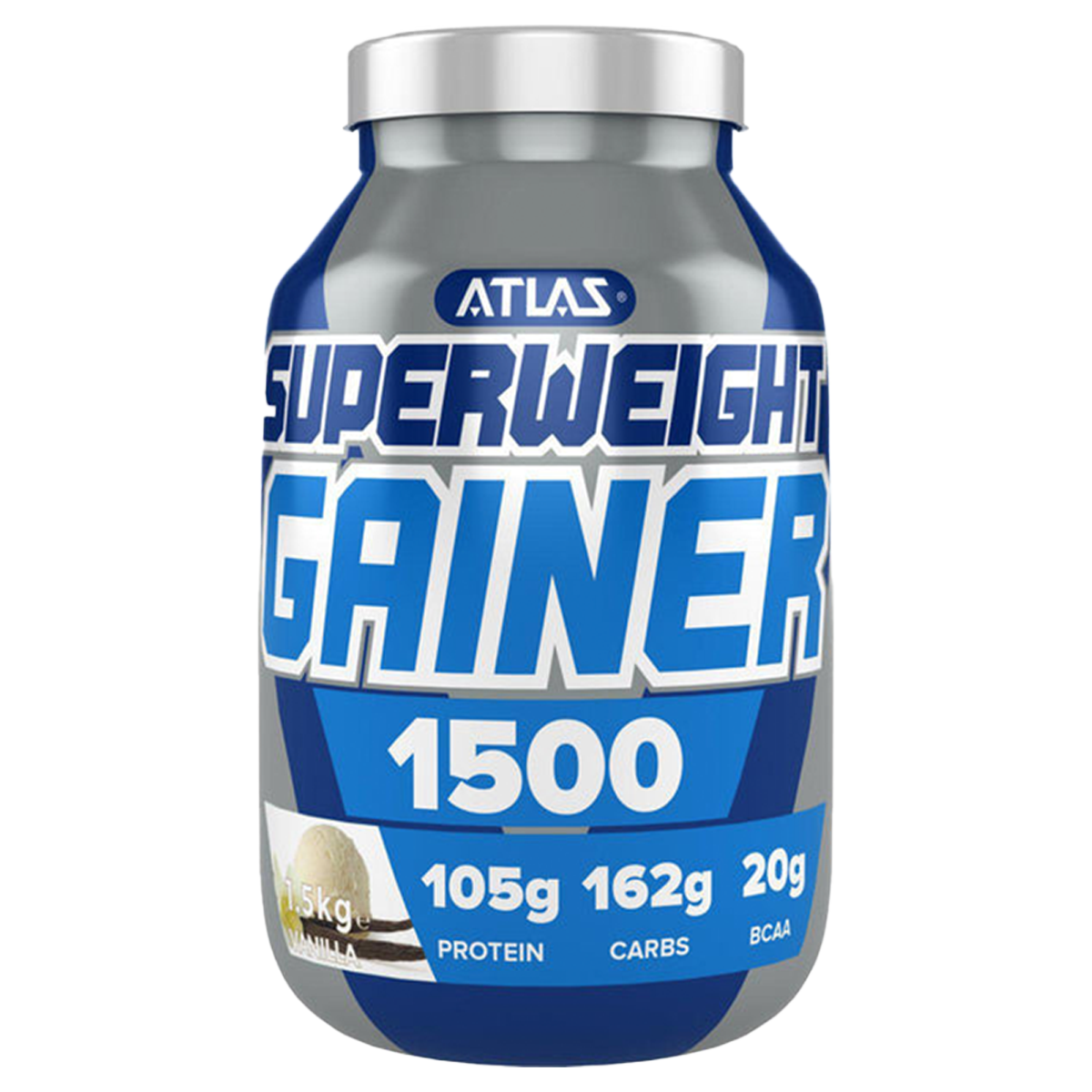 Atlas Superweight Gainer 1500 - High Calorie Weight Gain Protein Powder for Muscle Building & Mass Gain - Perfect for Bodybuilders, Athletes & Fitness Enthusiasts