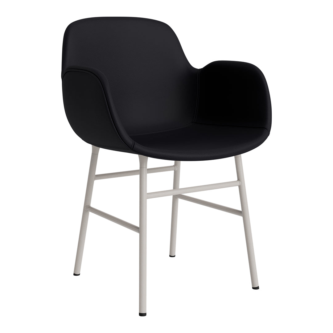 Modern Form Armchair with Sturdy Metal Legs & Soft Upholstery - Perfect for Living Room, Office, or Reading Nook