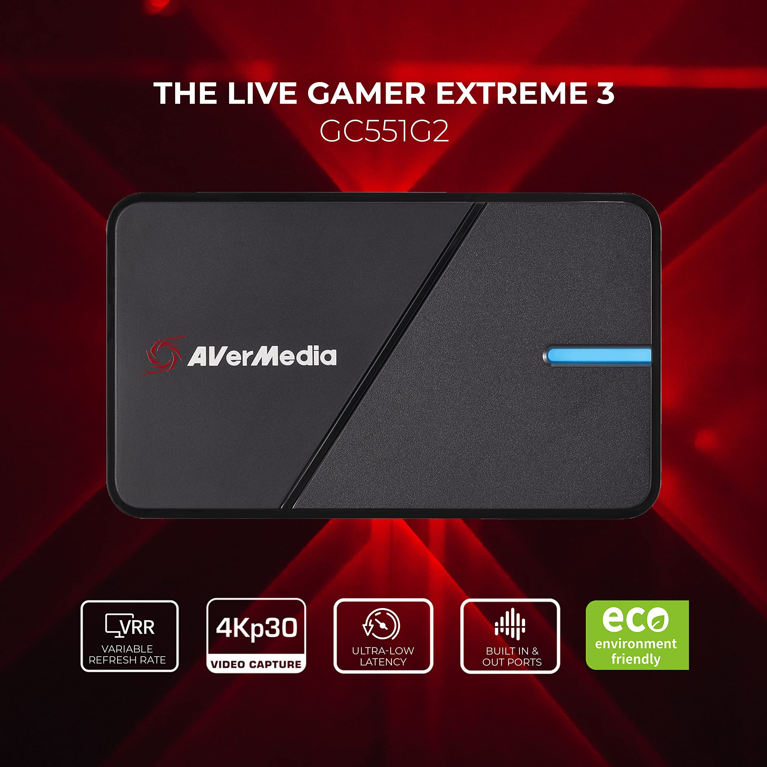 AVerMedia GC551G2 Live Gamer Extreme 3 - 4K Capture Card for Streaming, 1440p120 Video Capture Device for PS5, Xbox Series X/S, Nintendo Switch & PC | Compatible with Twitch, OBS, Windows & Mac | Perfect for Game Streaming, Live Broadcasts & Content Creation