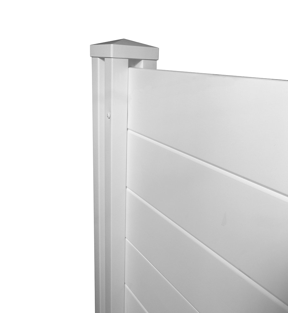 4ft x 4ft White Vinyl Privacy Screen Fence - 2 Panel No Dig Outdoor Enclosure for AC Units, Trash Cans & Pool Equipment | Durable Weatherproof Privacy Panels | Perfect for Backyard, Patio & Garden Privacy Solutions (Model ZP19014)